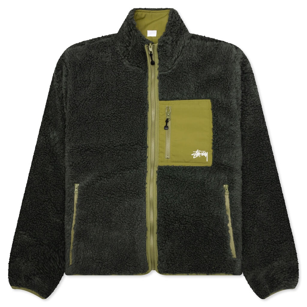 SHERPA REVERSIBLE JACKET - DARK GREEN - 1