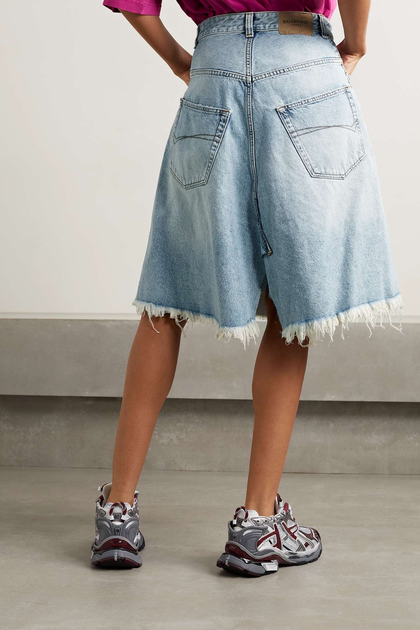 Frayed denim skirt - 4