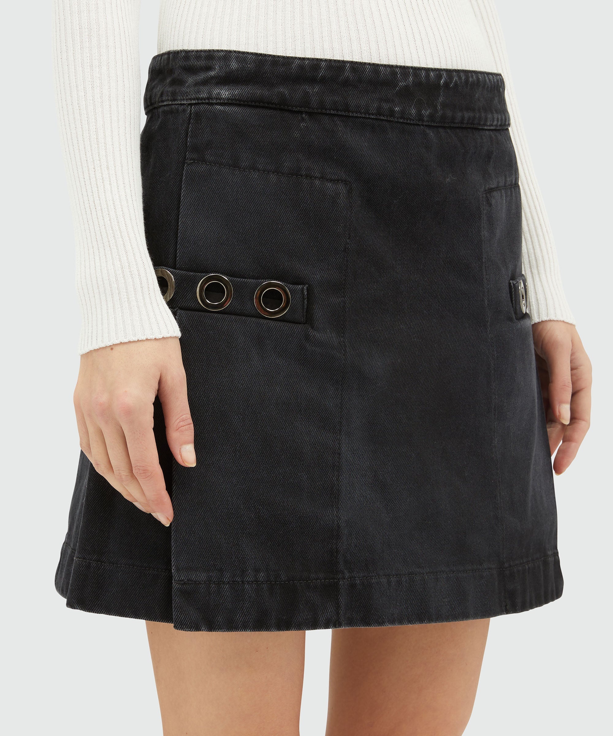 Used denim miniskirt - 5
