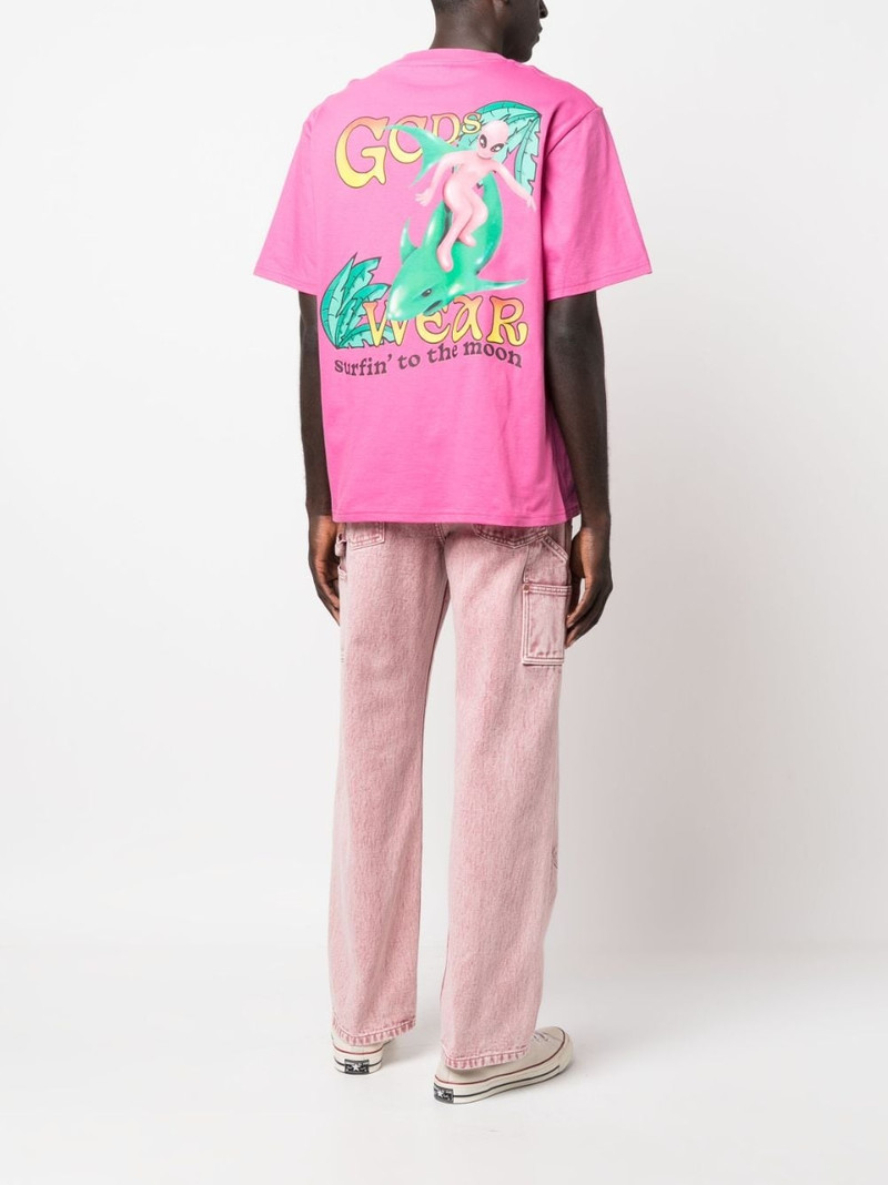 GCDS Surfing Wirdo graphic-print T-shirt outlook