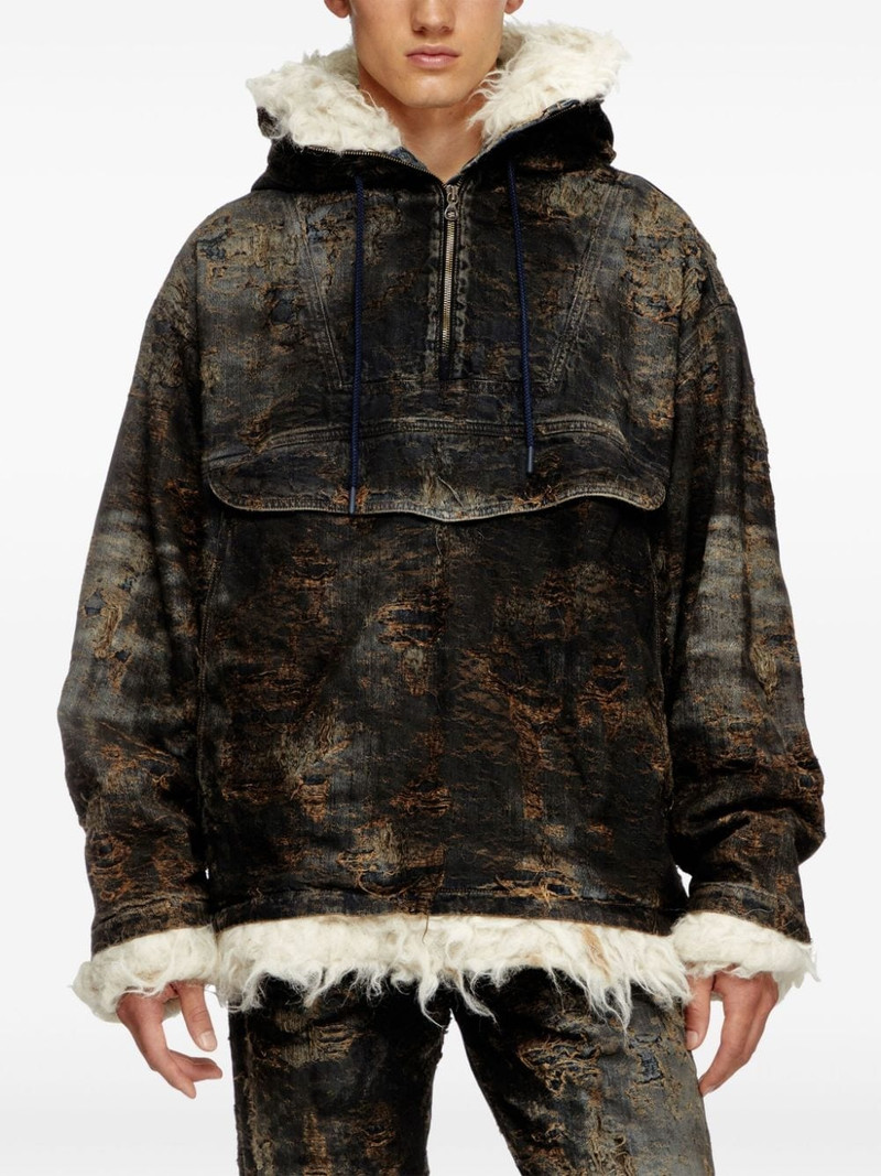 Diesel D-ARAK-FSF coated jacquard denim anorak outlook