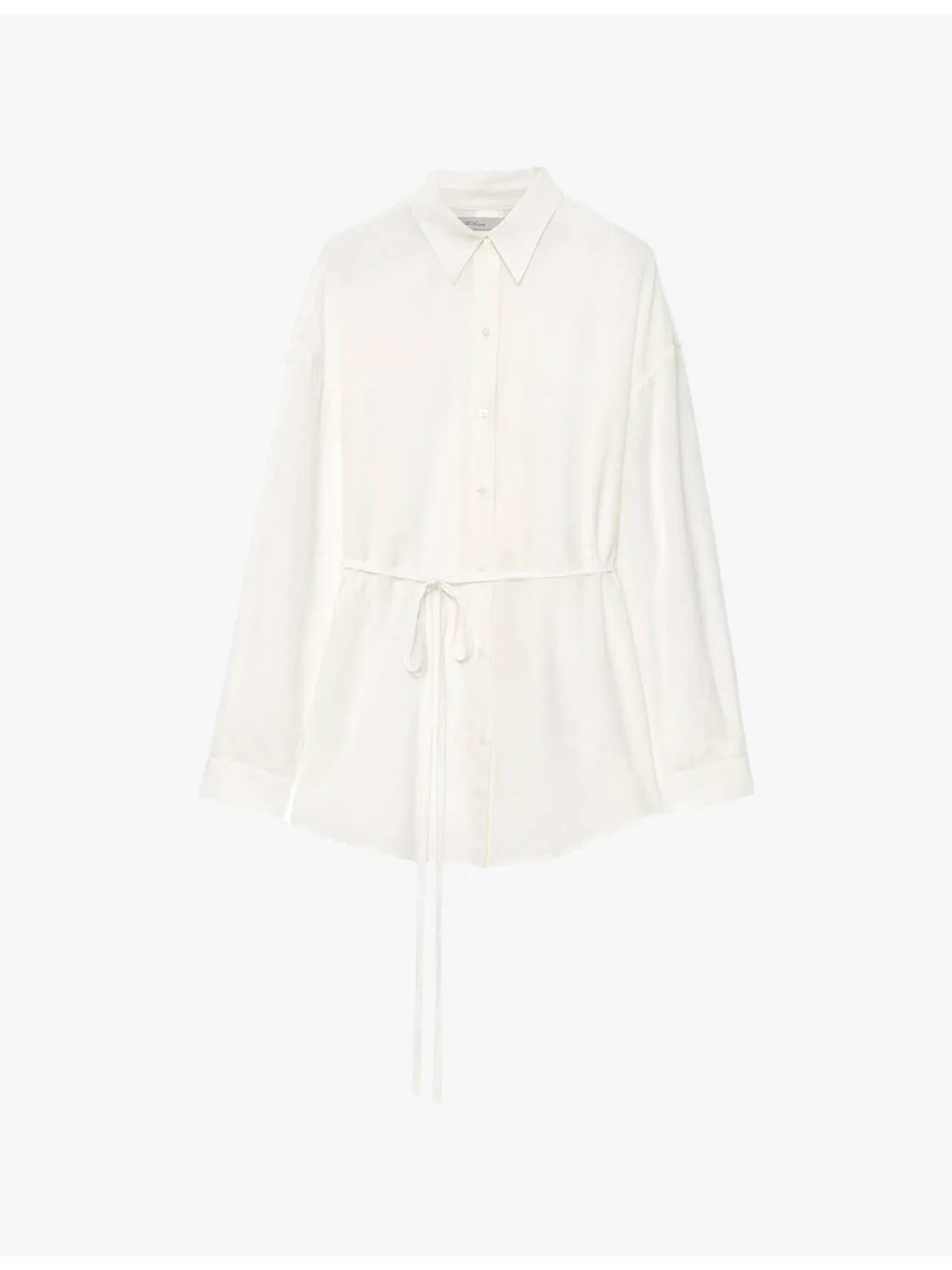 Ilana Belted-Waist Silk and Cotton-Blend Shirt - 1