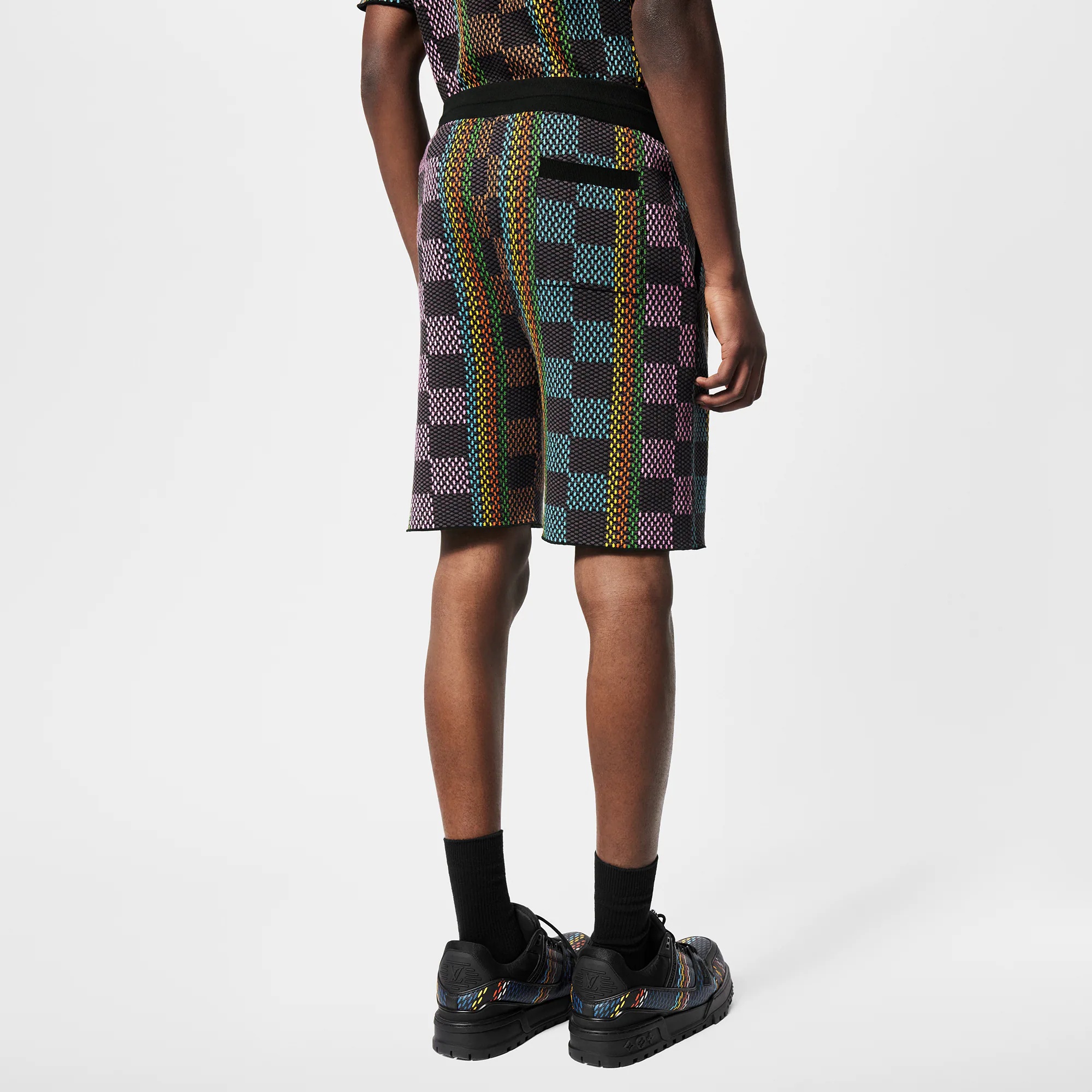 Damier Cotton Knit Shorts - 5