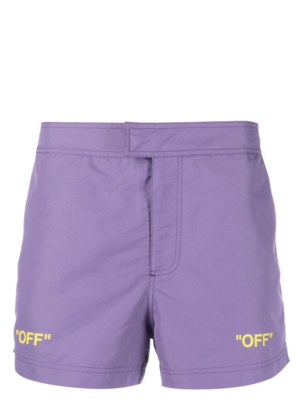 Sunrise Off Quote-print swim shorts - 1