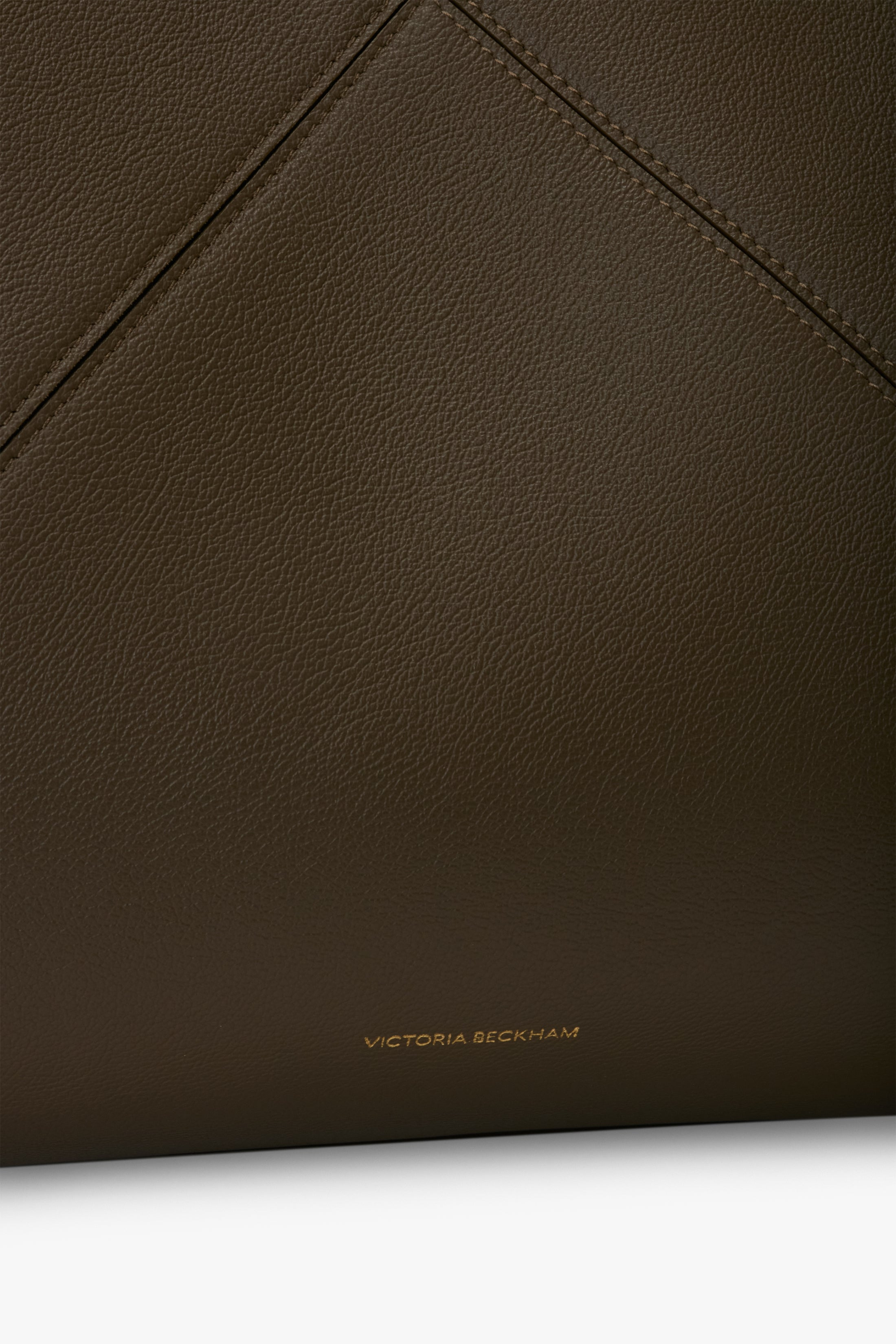 XL Victoria Tote In Khaki Soft Grained Leather - 5