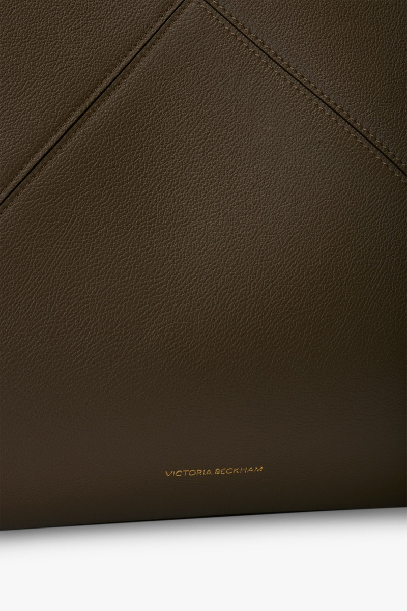Victoria Beckham XL Victoria Tote In Khaki Soft Grained Leather outlook