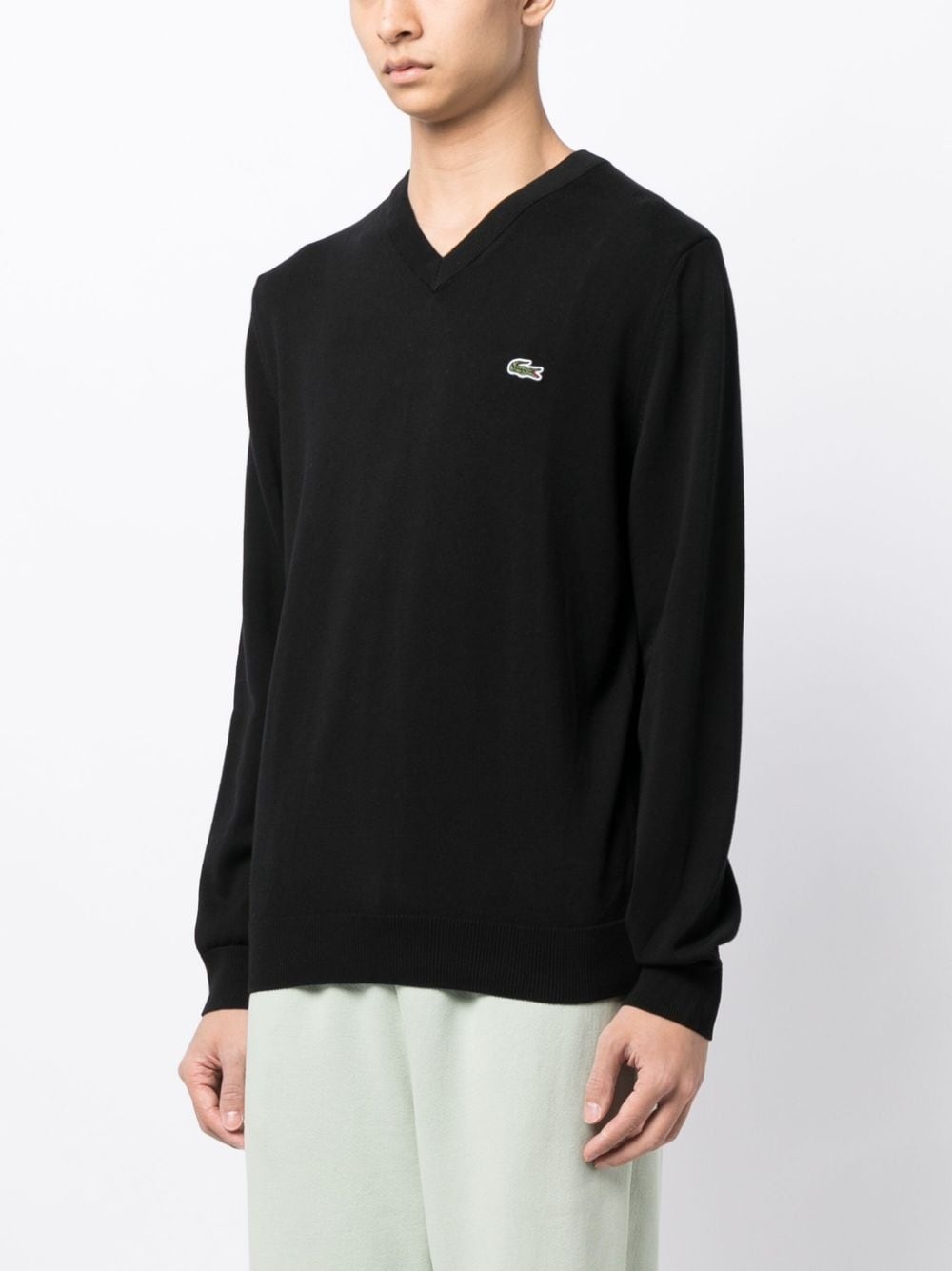 logo-embroidered fine-ribbed jumper - 3