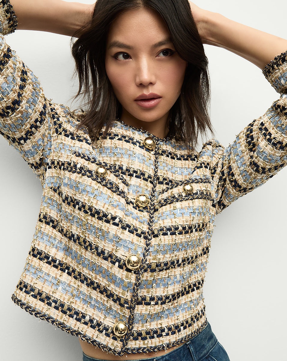 SUMIRA METALLIC TWEED JACKET - 2