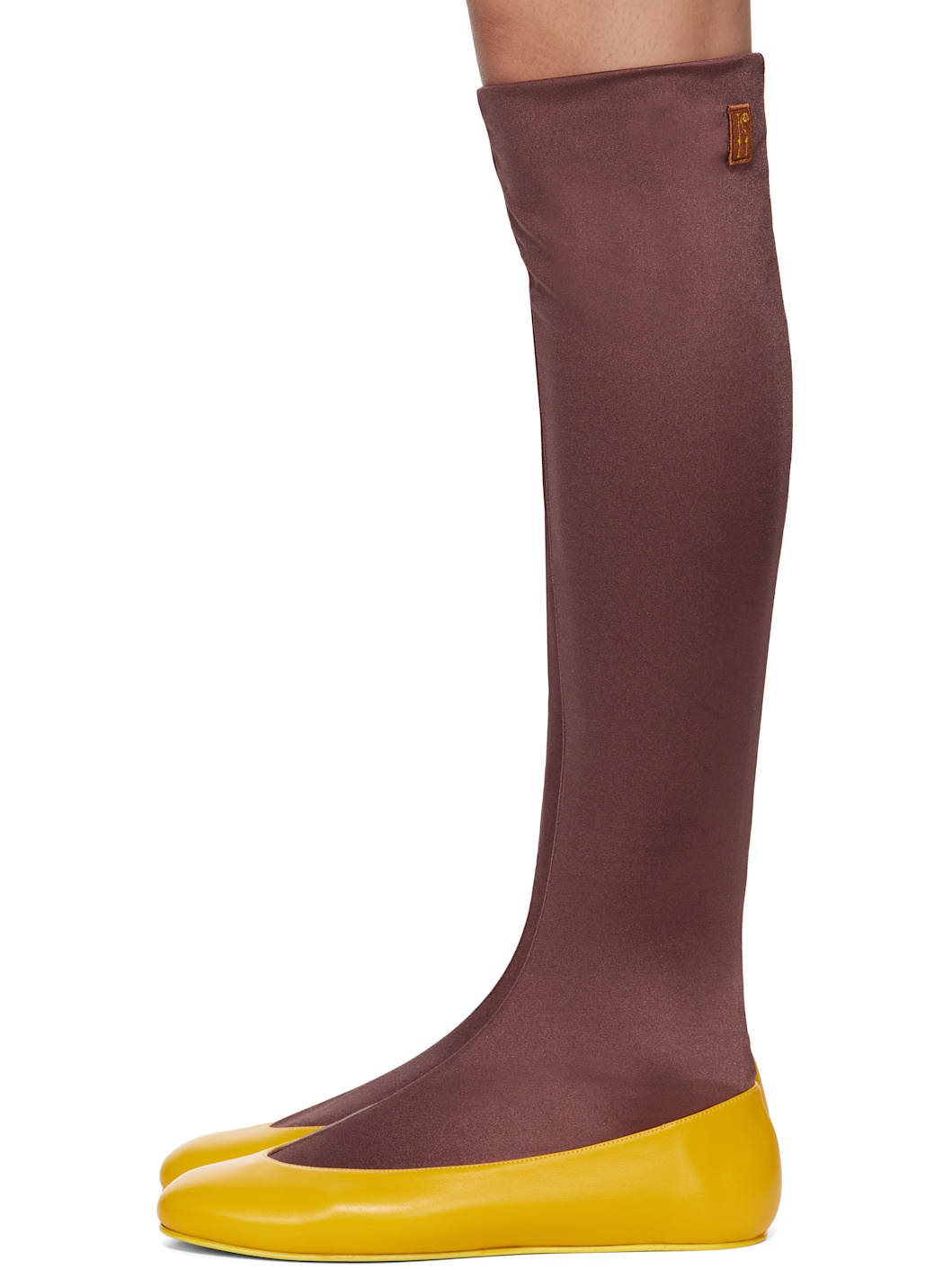 Yellow & Brown Proxima Long Ballerina Flats - 3