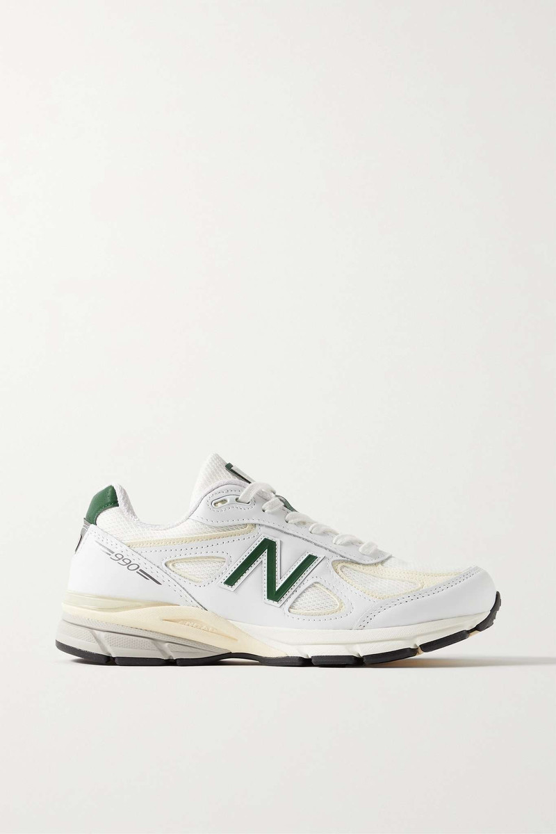 990v4 leather and mesh sneakers - 1