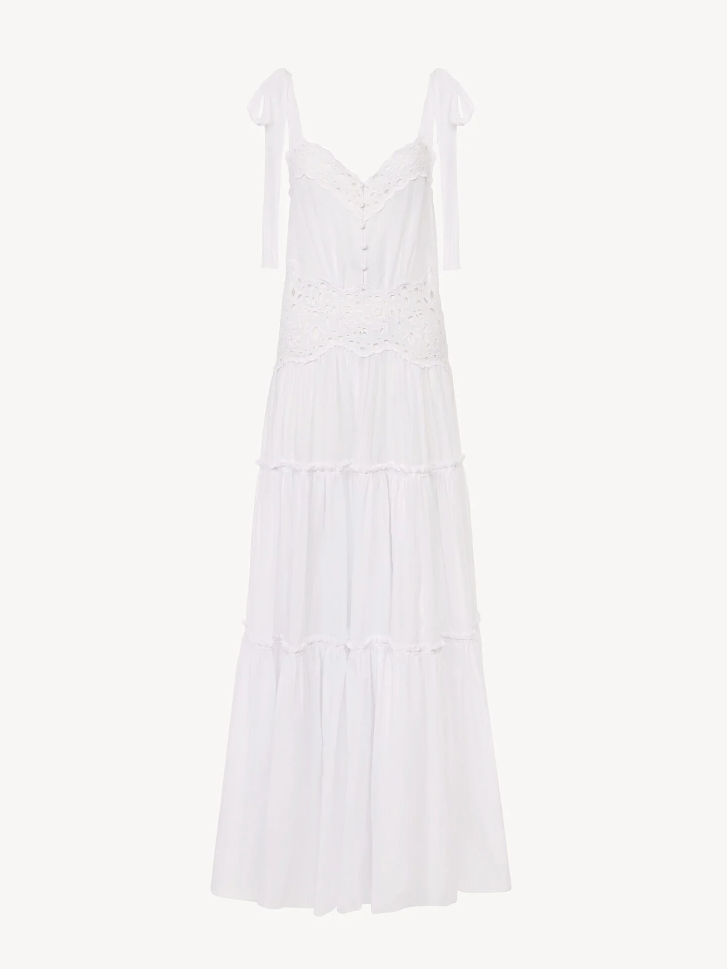 TIERED LONG DRESS IN COTTON VOILE - 1