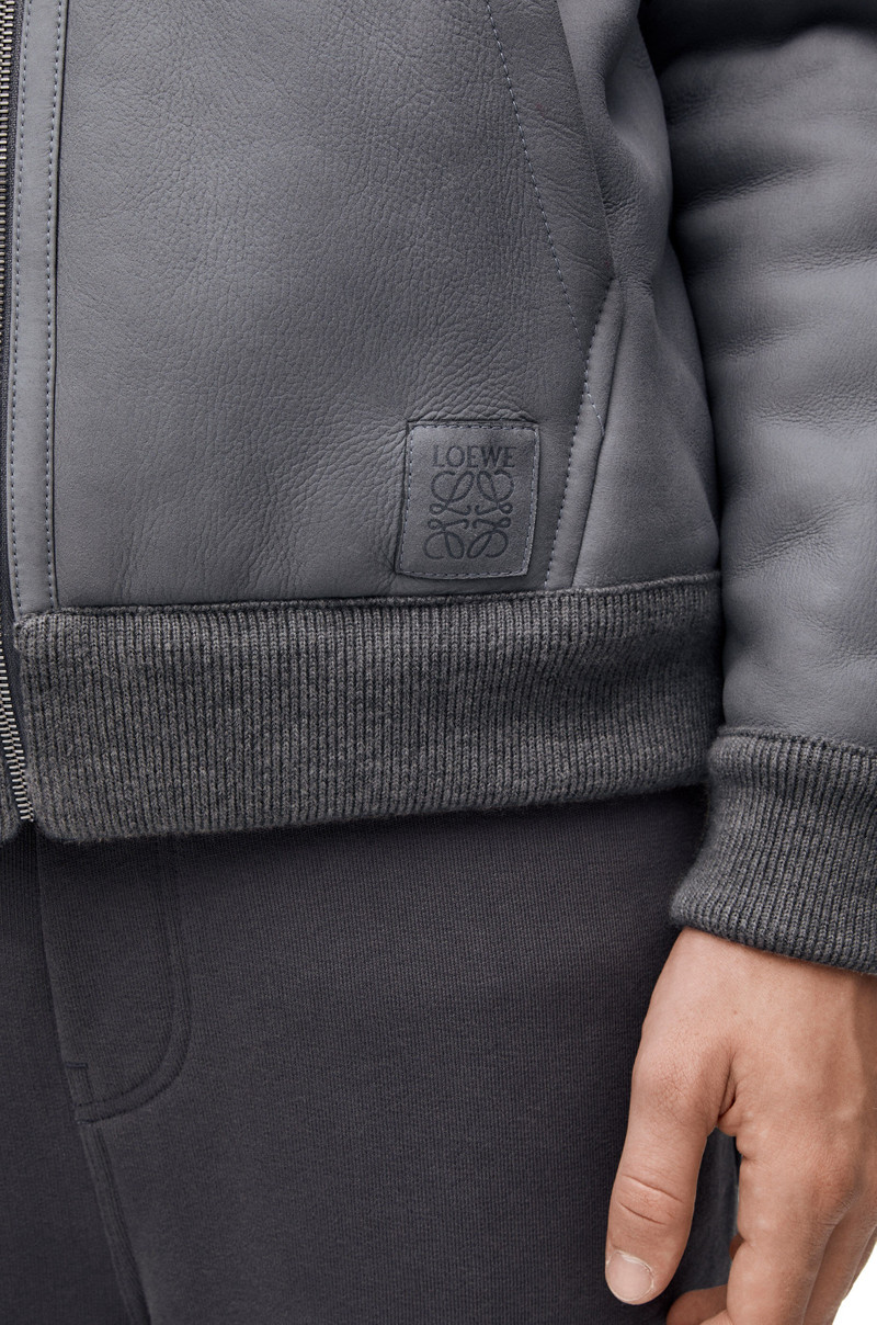 Reversible hoodie in shearling and nappa 5