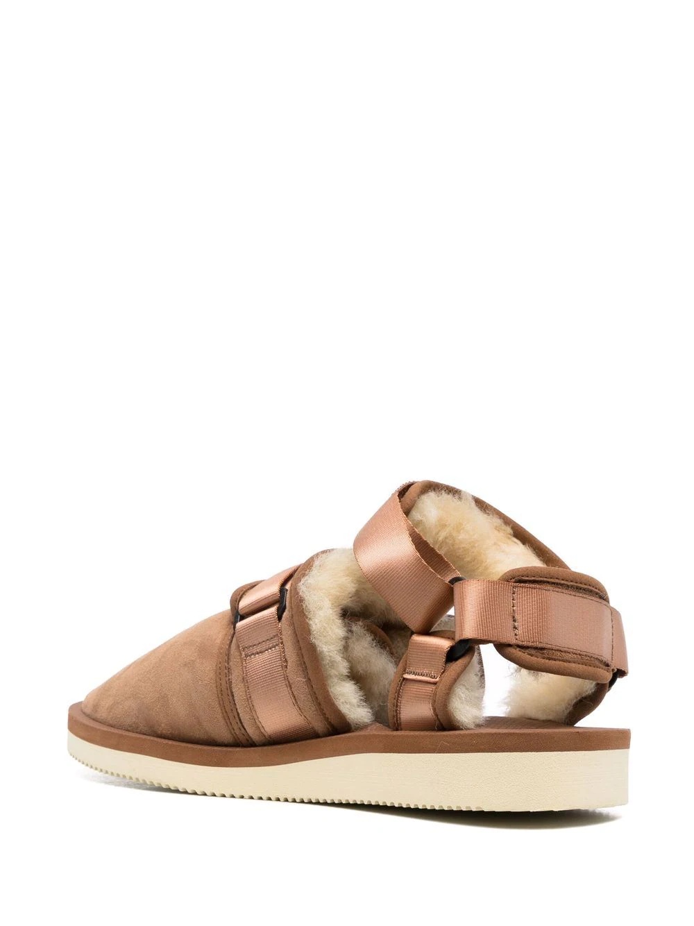 shearling-lined closed toe sandals - 3