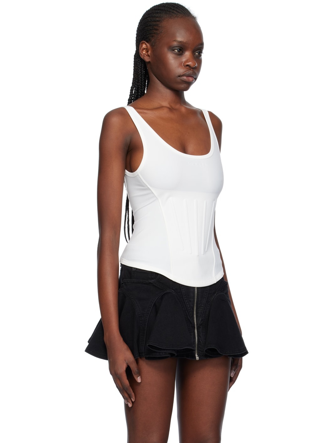 White Corseted Tank Top - 2