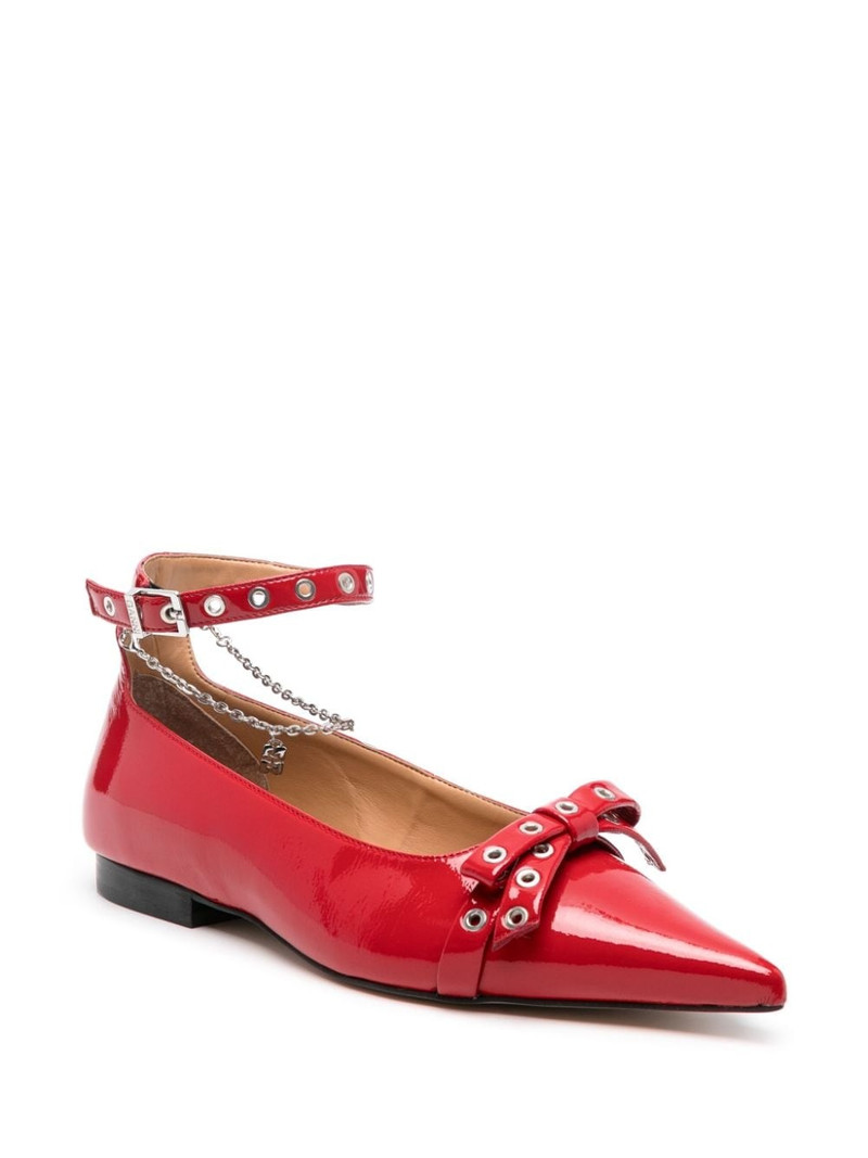 GANNI bow-detail ballet flats outlook
