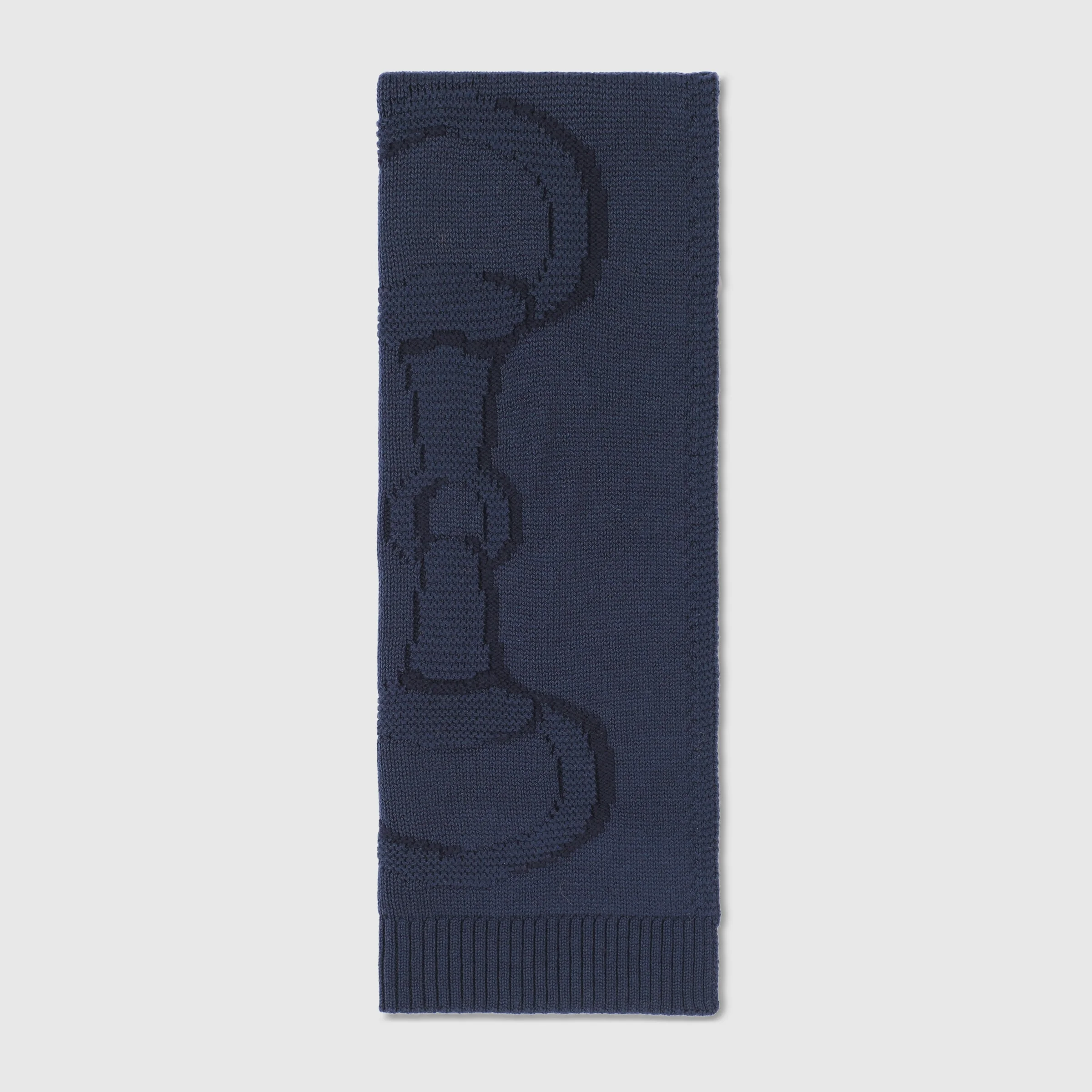 Wool scarf with Horsebit detail - 1