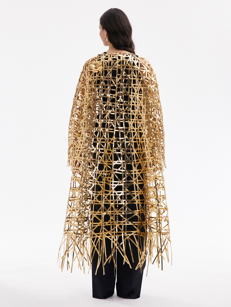Oscar de la Renta LATTICE EMBROIDERED COAT outlook