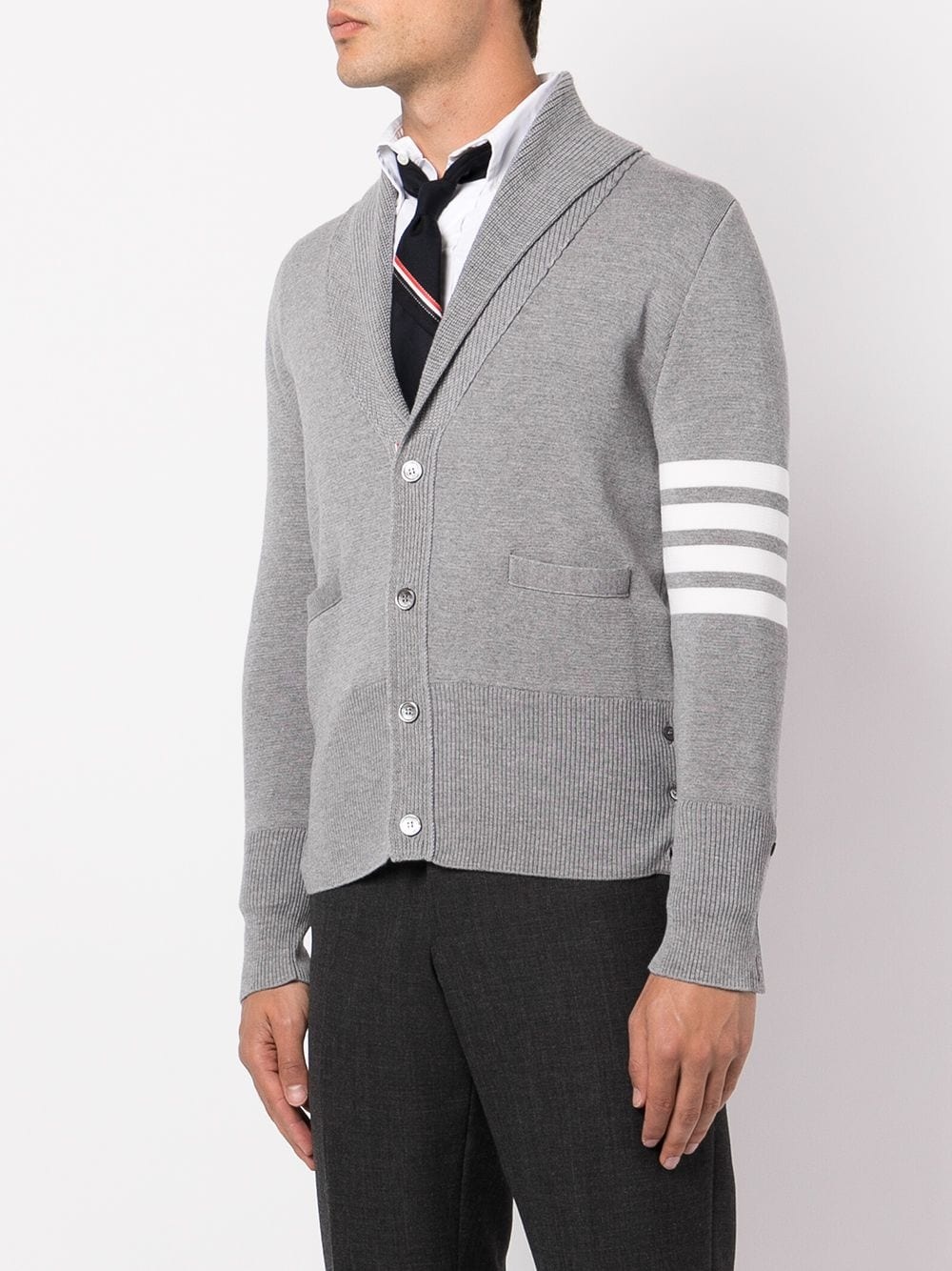 4-bar stripe wool cardigan - 3