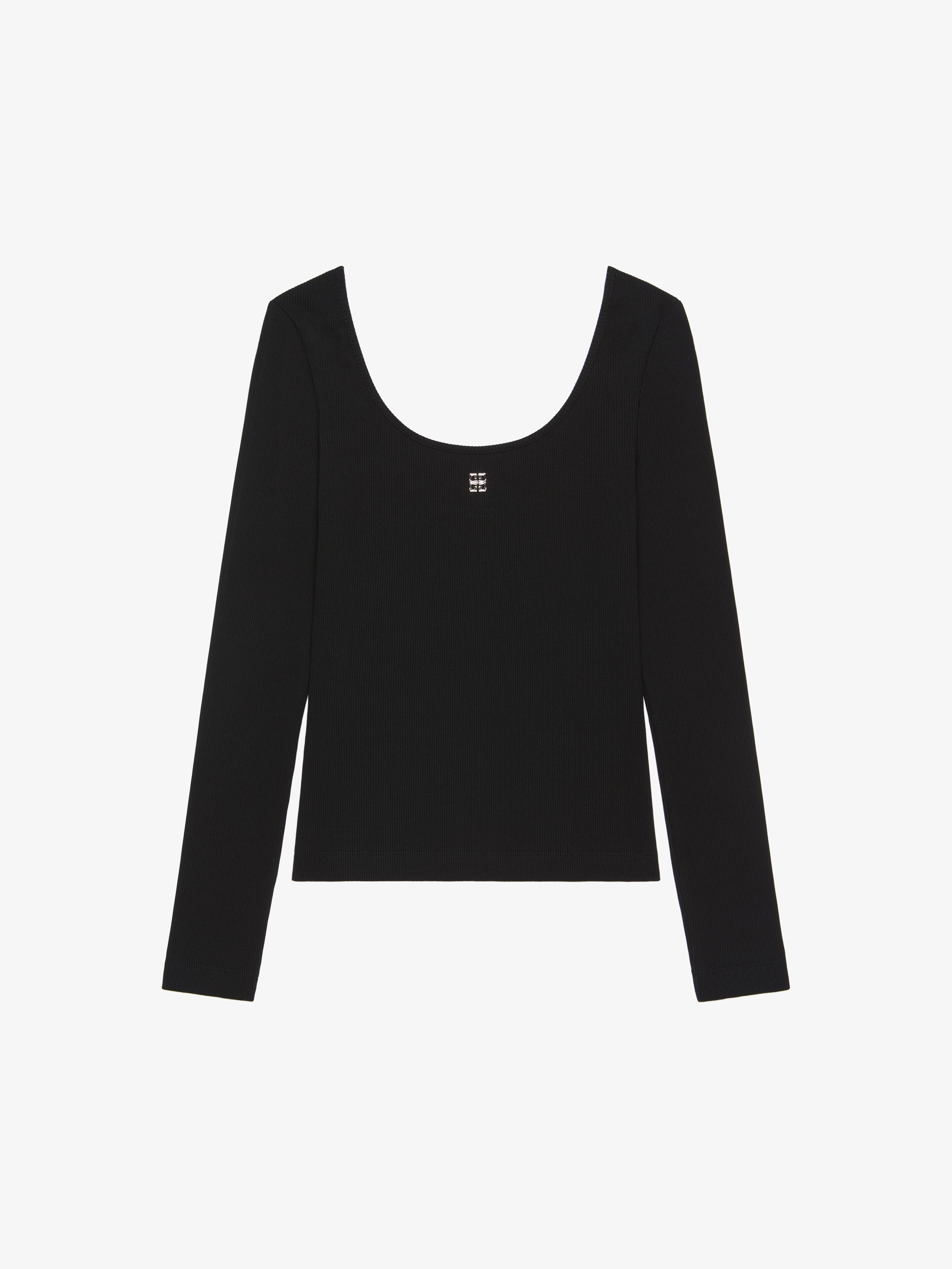 SLIM FIT TOP IN COTTON WITH 4G LIQUID DETAIL - 1