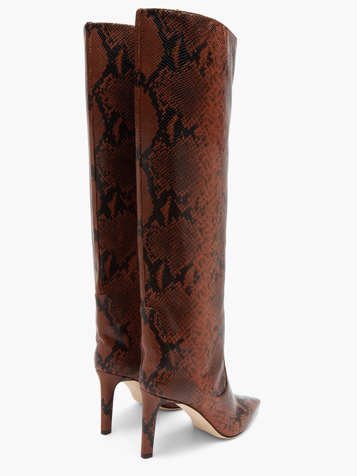 Mavis 85 python-effect leather knee-high boots - 4