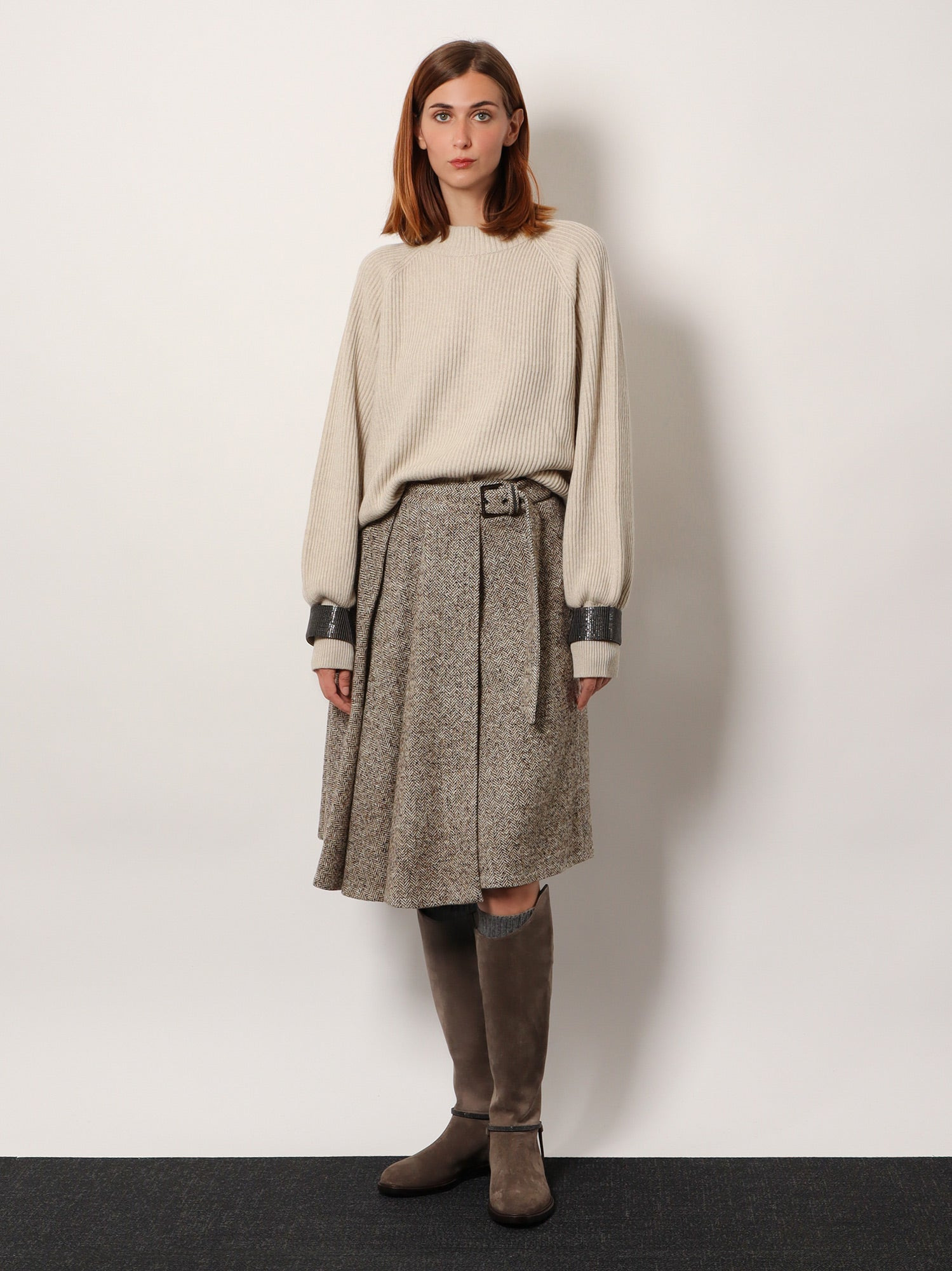 Virgin Wool And Silk Midi Skirt - 2