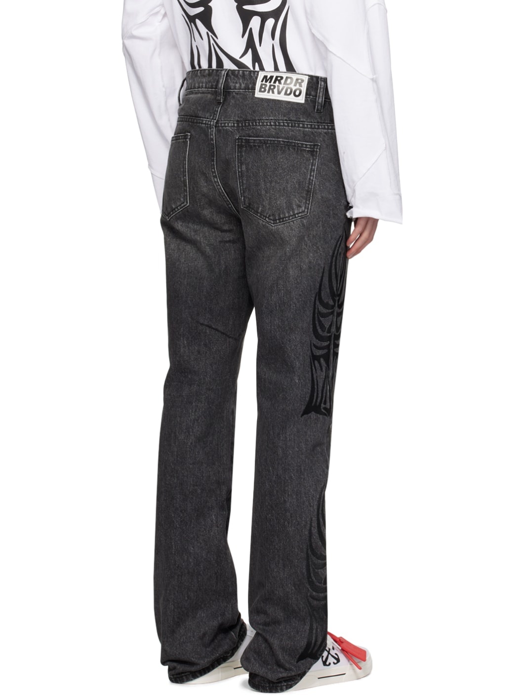 Black Centralized Hardware Jeans - 3