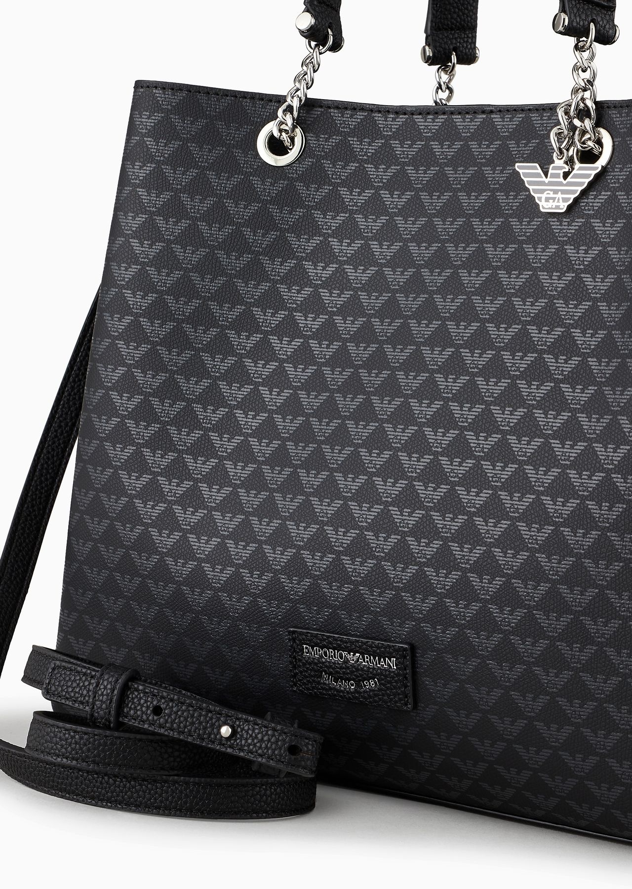 All-over eagle shopper bag with eagle charm - 5