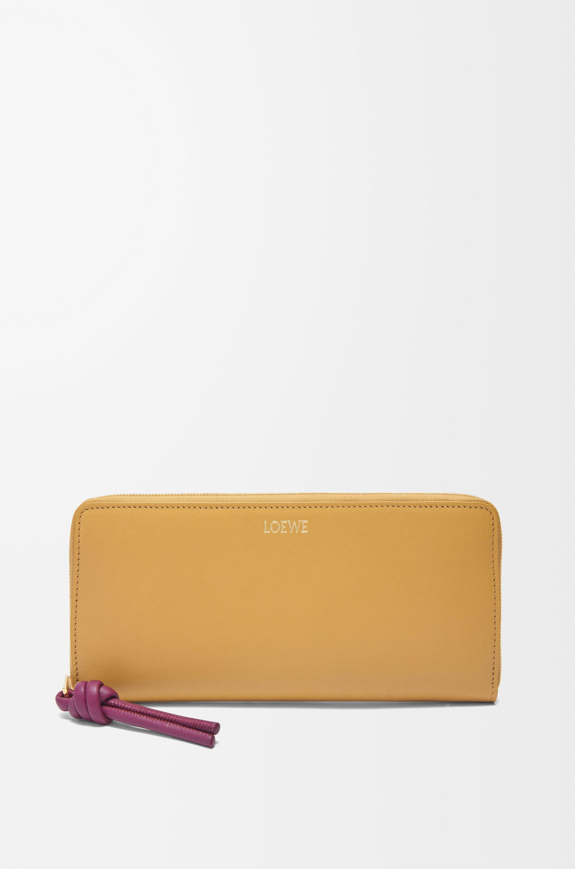 Knot zip around wallet in shiny nappa calfskin - 1