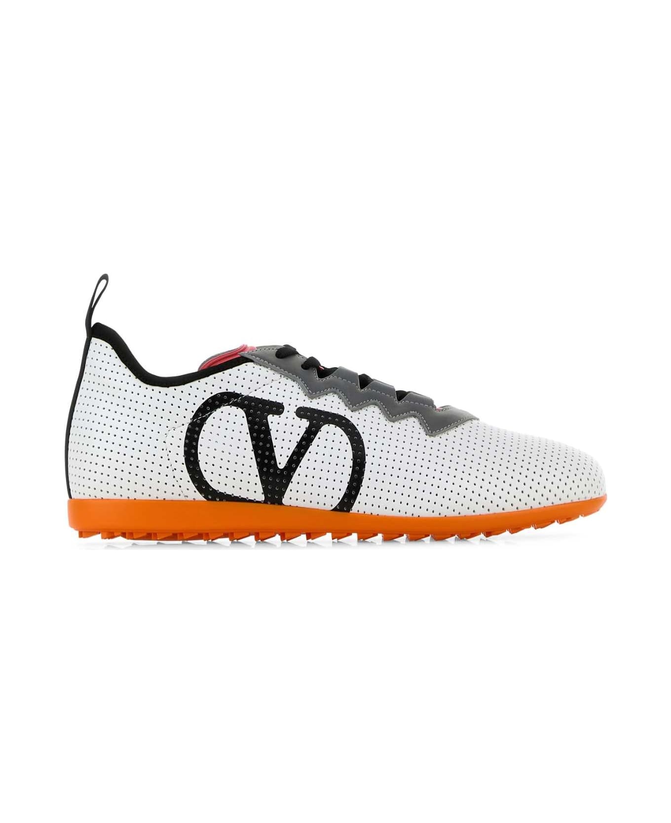 White Nappa Leather Chromathon Sneakers - 1