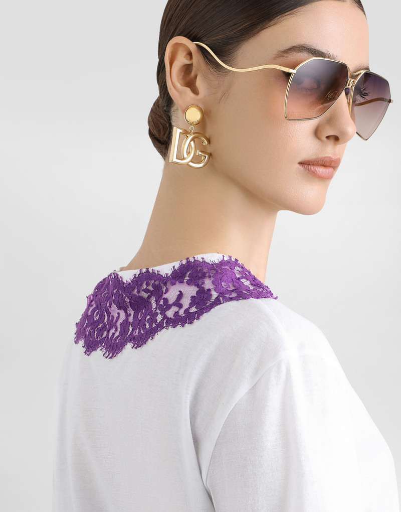 Jersey t-shirt with lace and DG patch 5