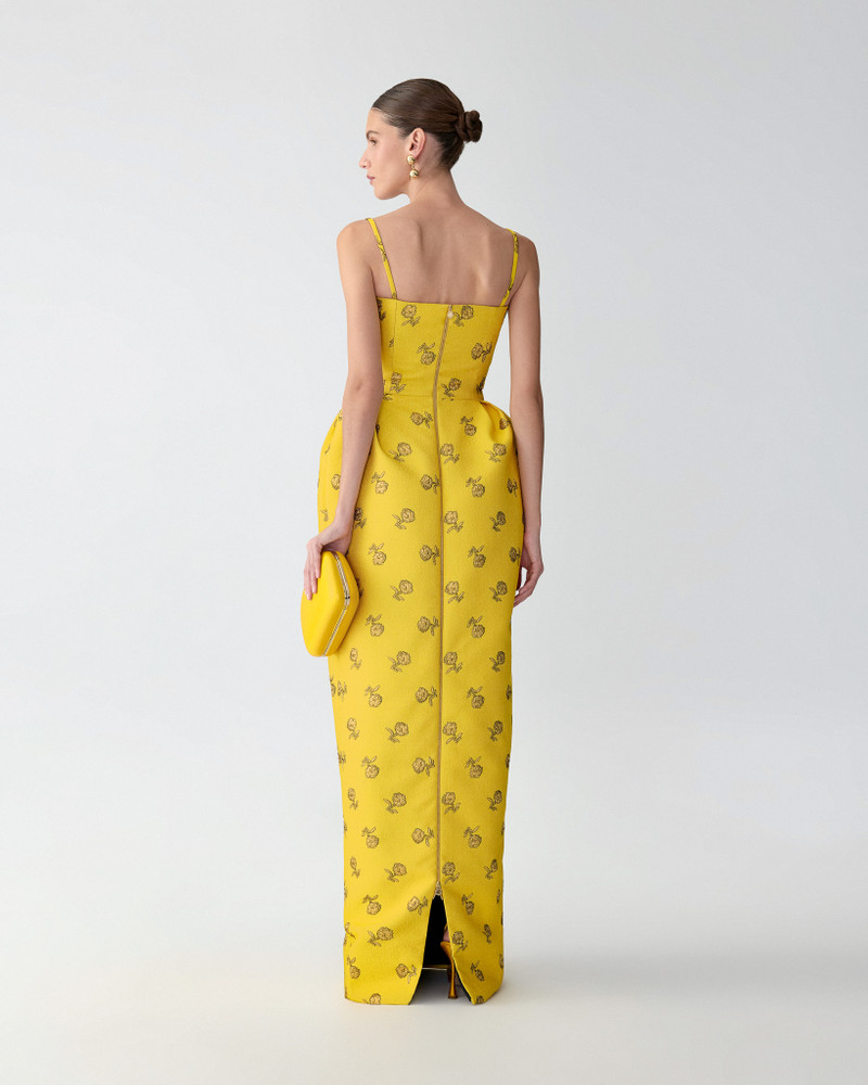 Carnation Jacquard Bell-Shaped Gown 3