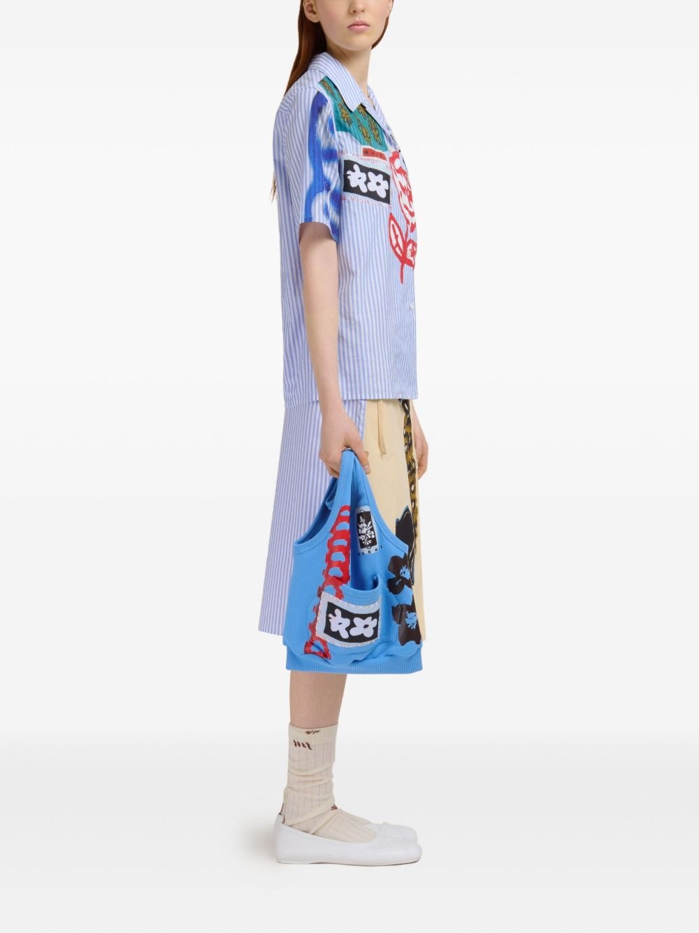 patchwork embroidered short-sleeve shirt - 2