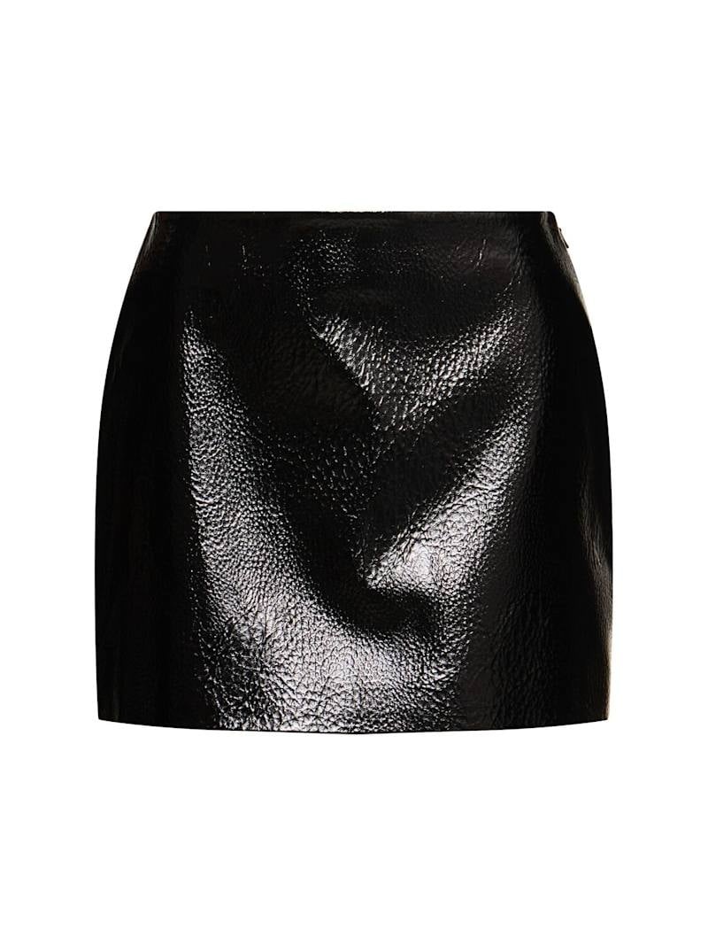 Mary crackled faux leather mini skirt - 1