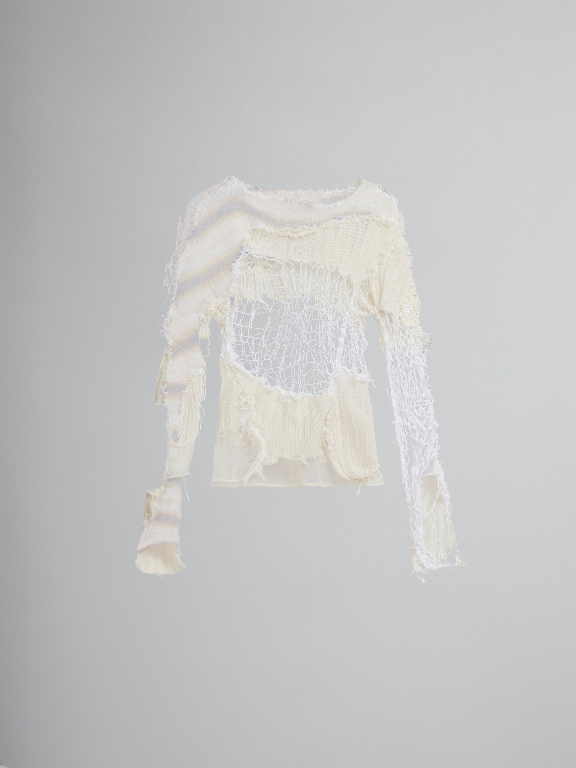 WHITE PATCHWORK JUMPER - 1