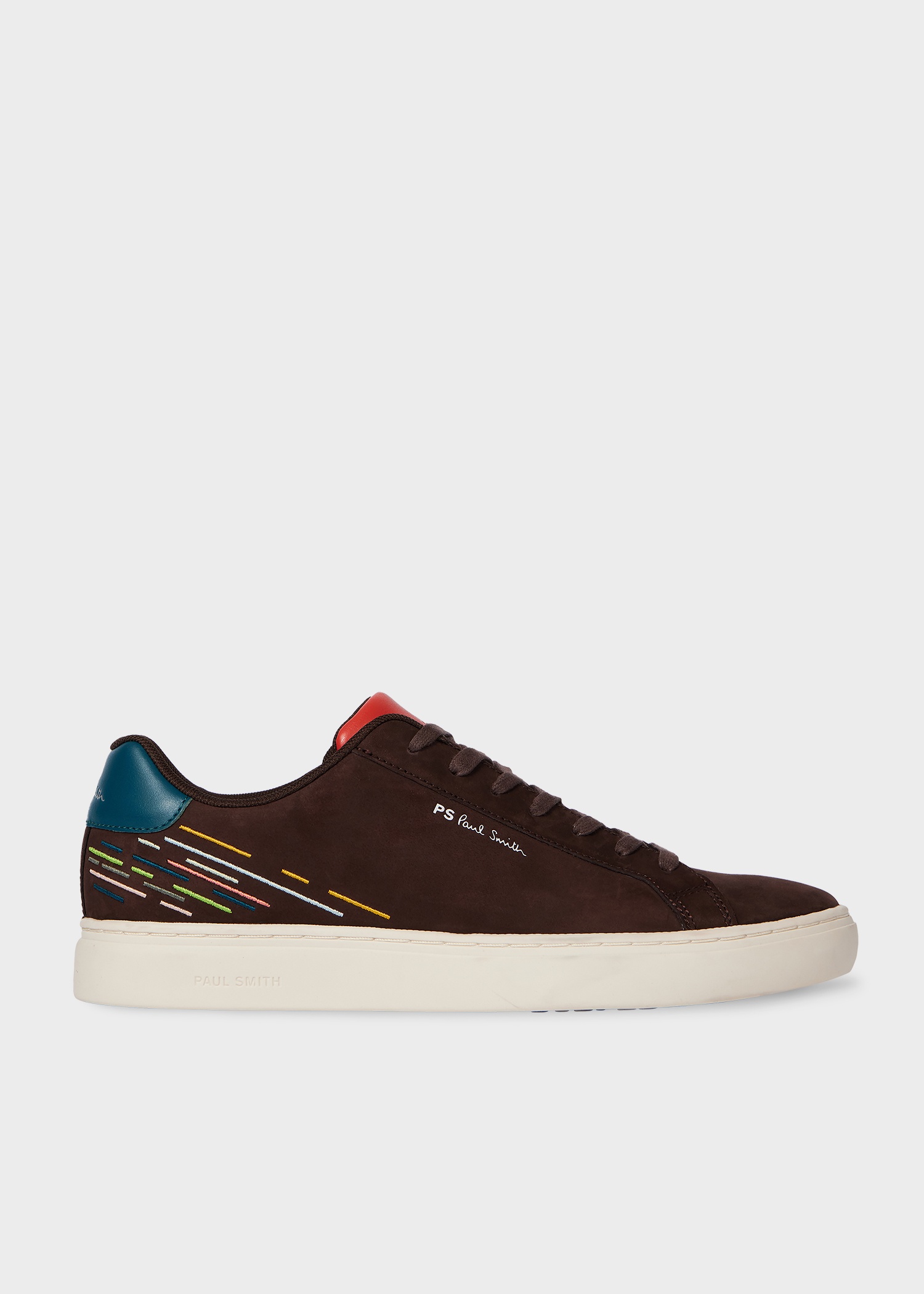Brown Nubuck 'Rex' Embroidery Trainers - 1