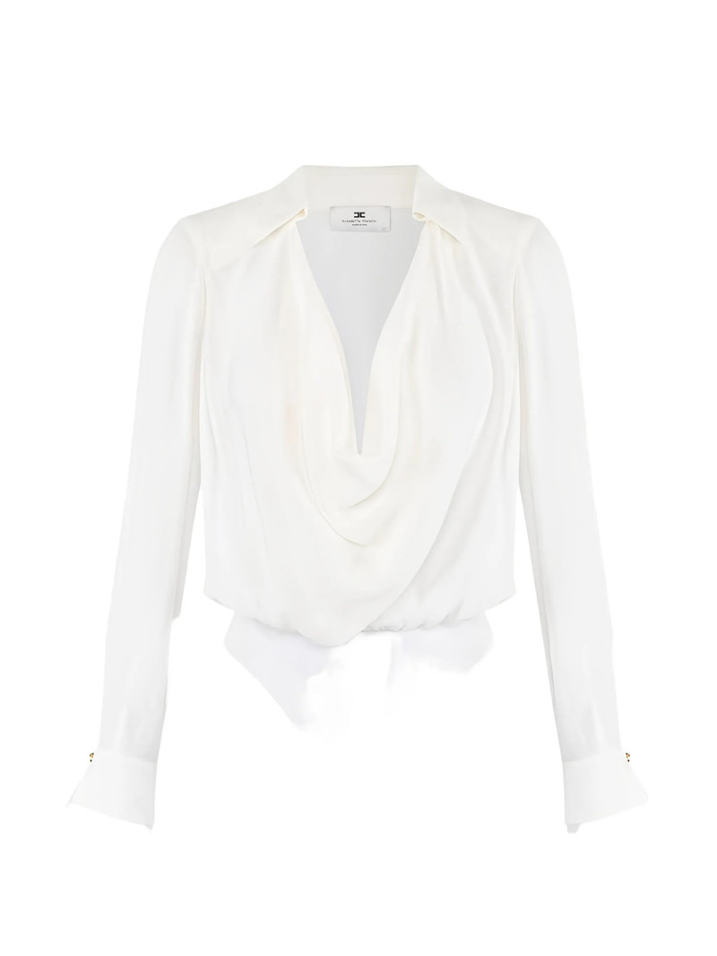 Elisabetta Franchi Draped-collar Long-sleeves Bodysuit 1