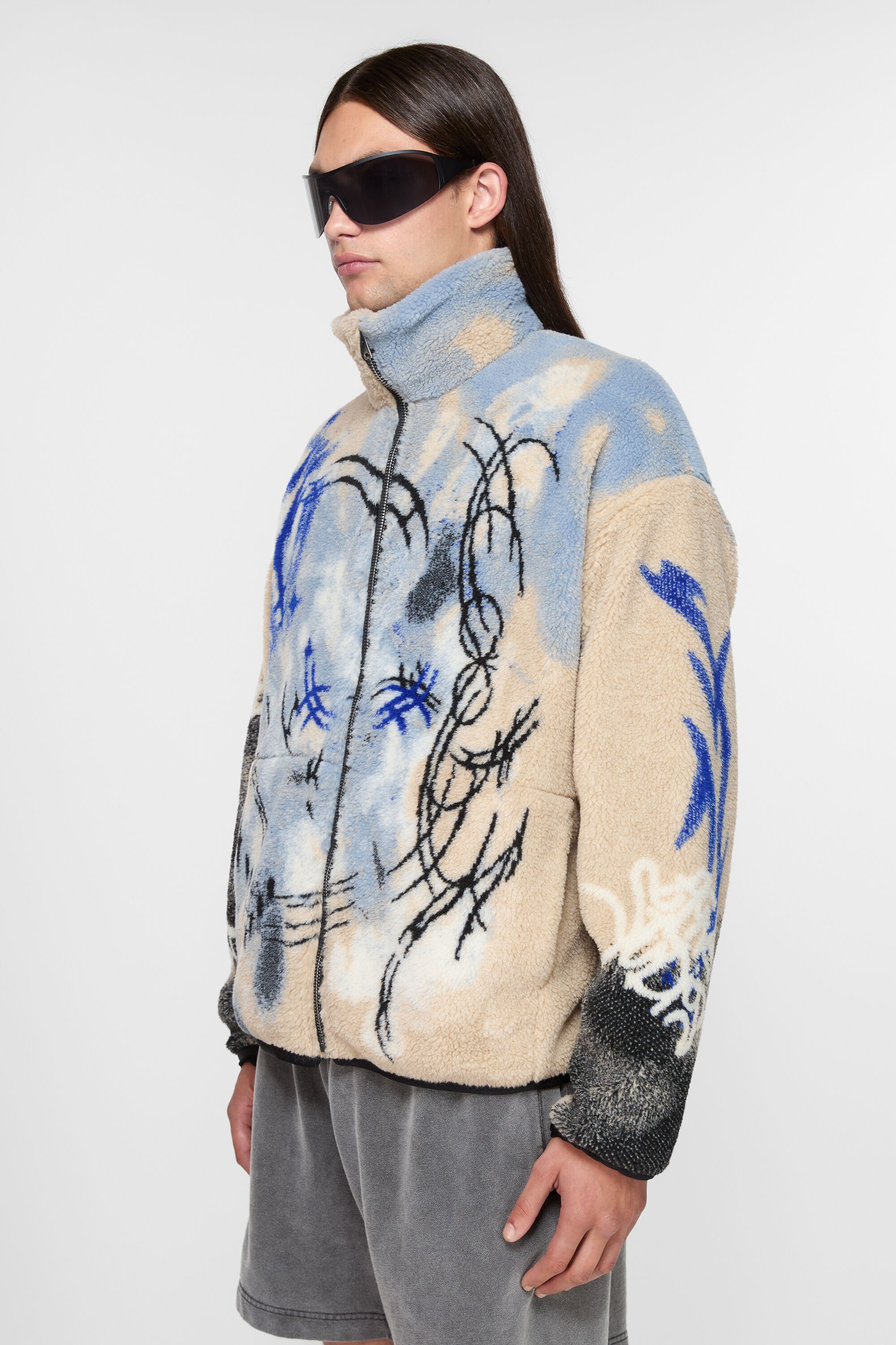 Teddy jacquard jacket - Beige - 3