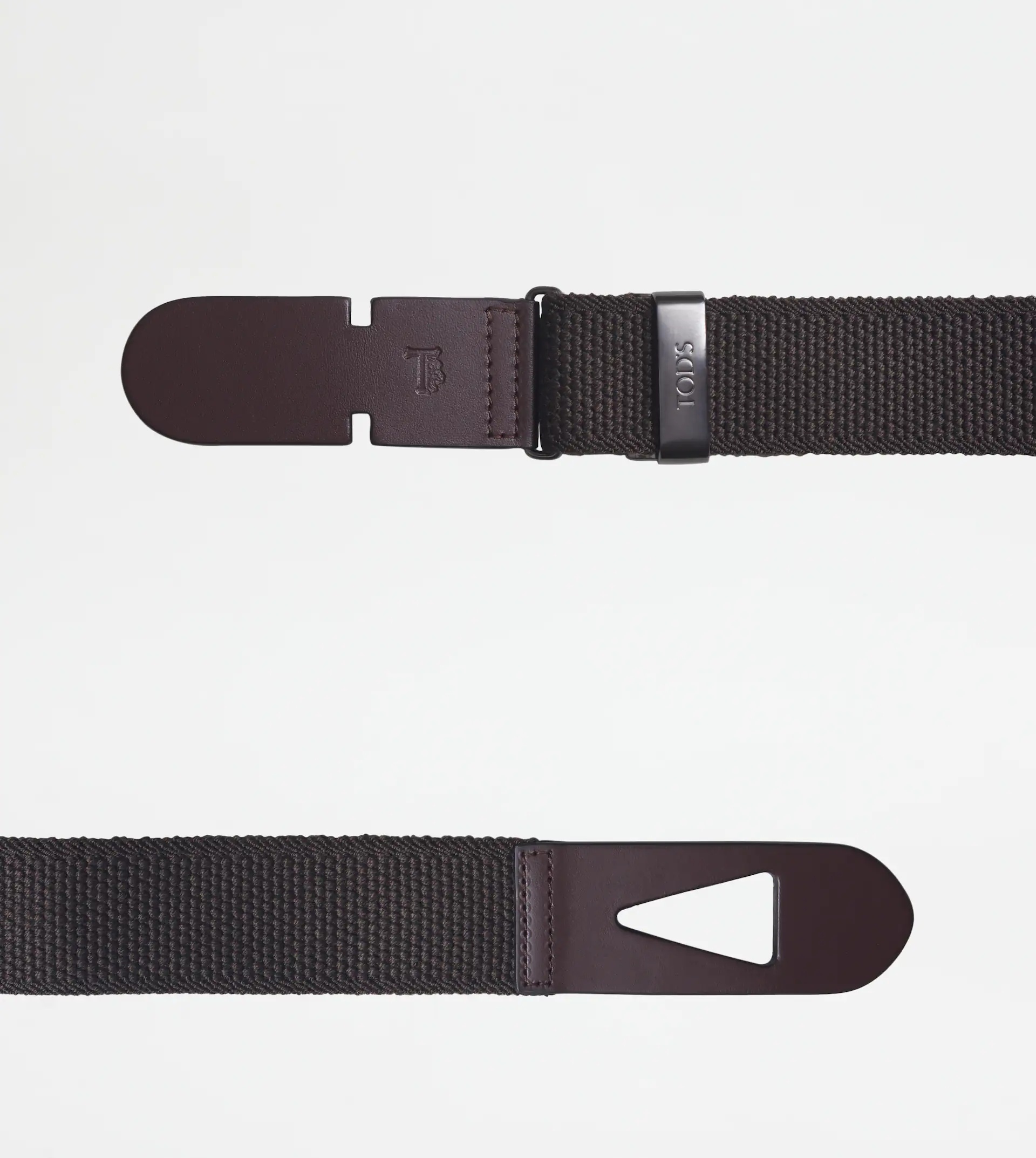 BELT IN CANVAS AND LEATHER - BROWN - 2