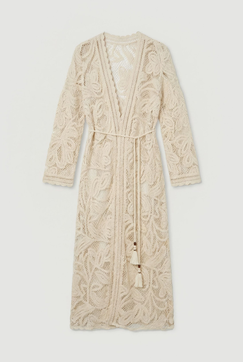 Floral Crotchet Woven Beach Kimono 1