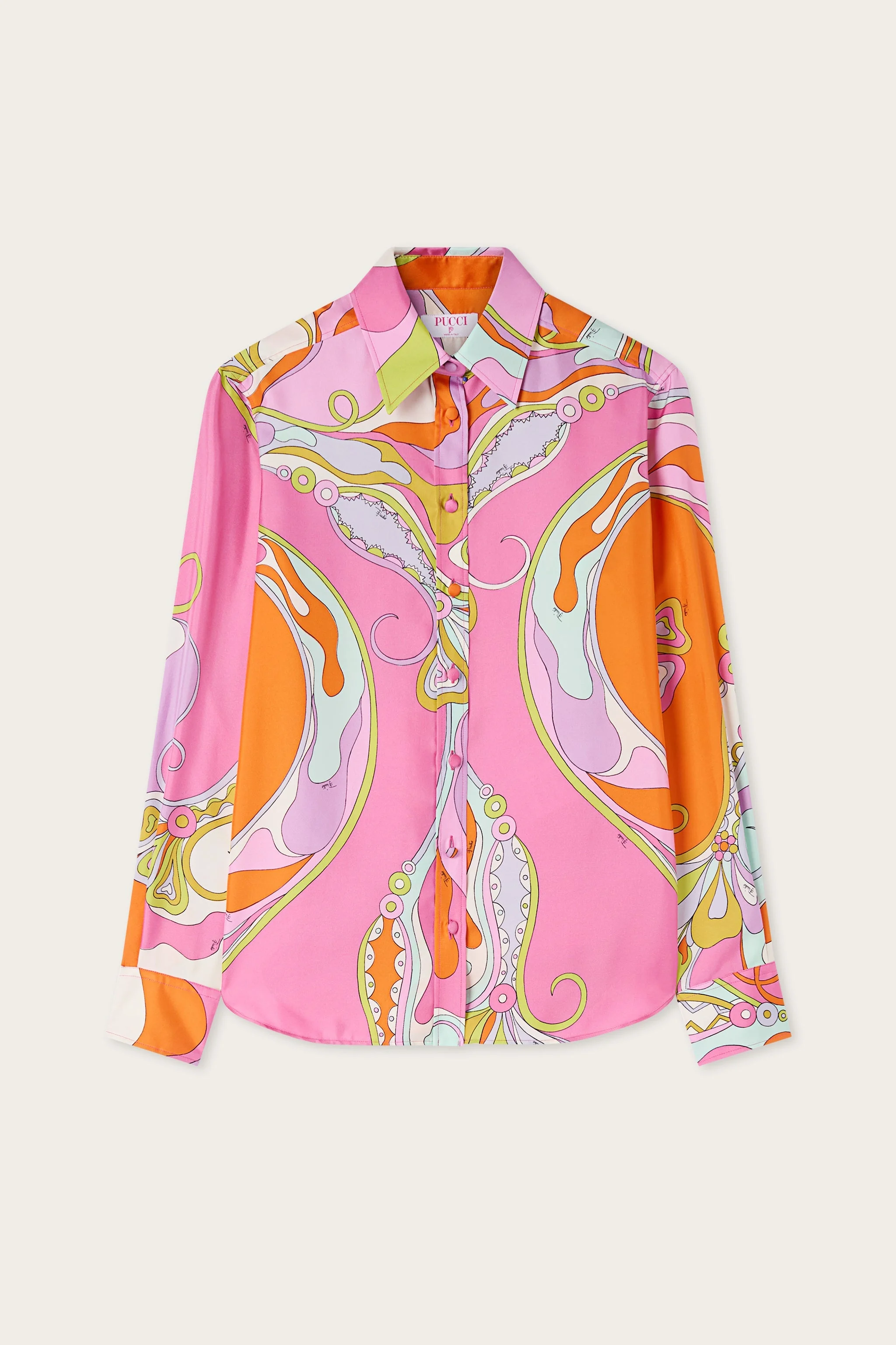 ORCHIDEE PRINT SILK SHIRT - 1