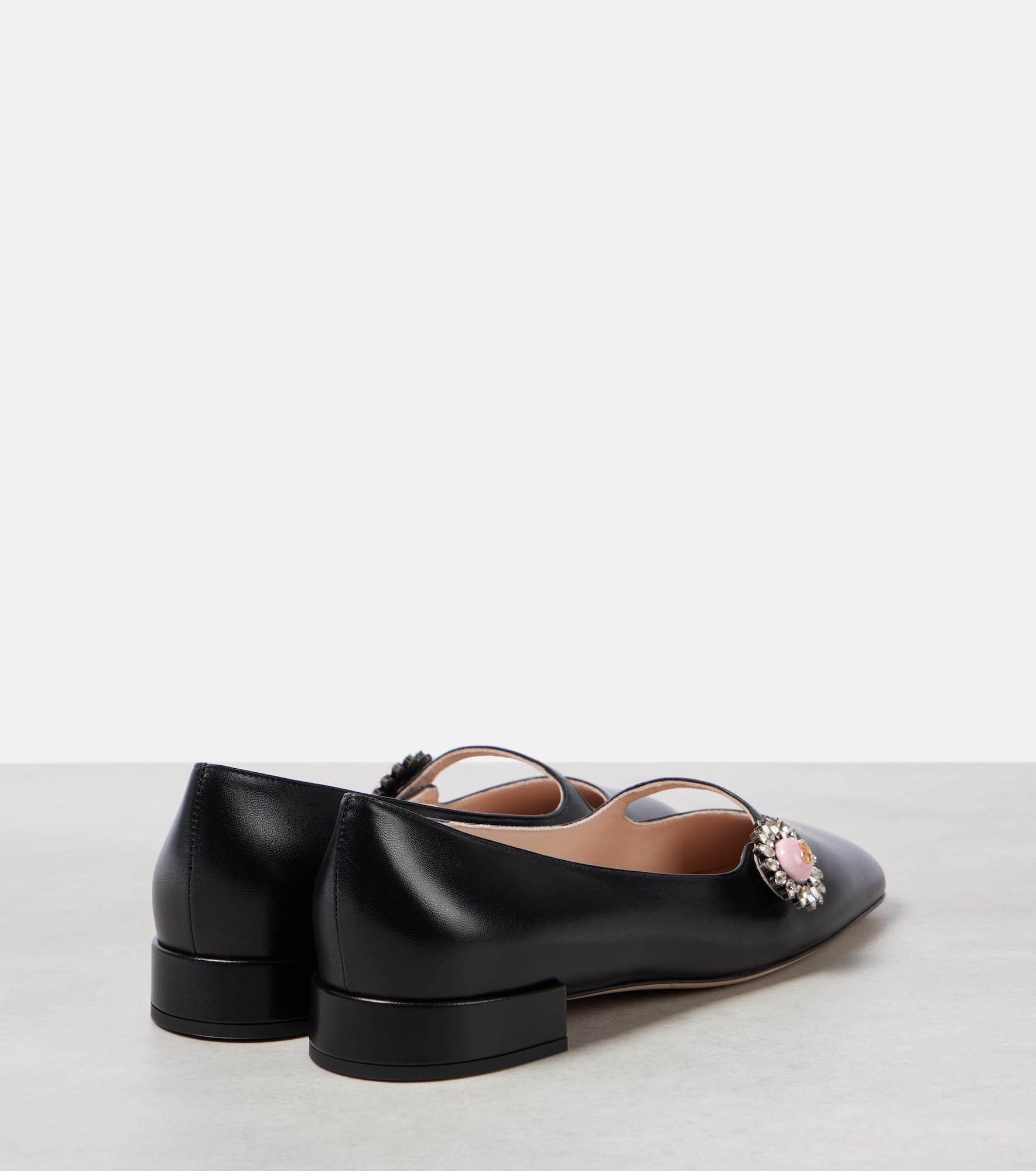 Embellished leather Mary Jane flats - 2