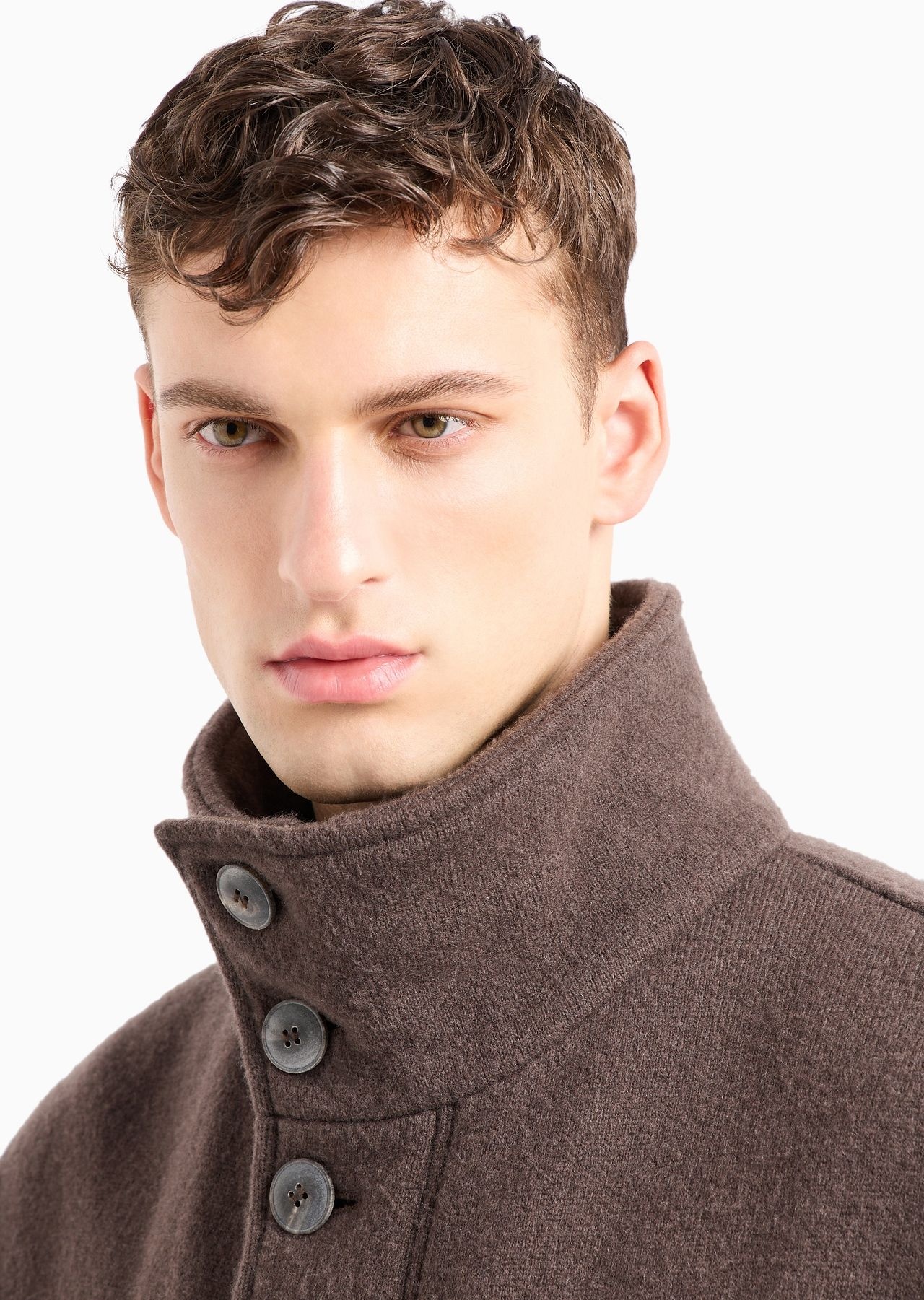 Fulled wool and cashmere cloth pea coat - 5