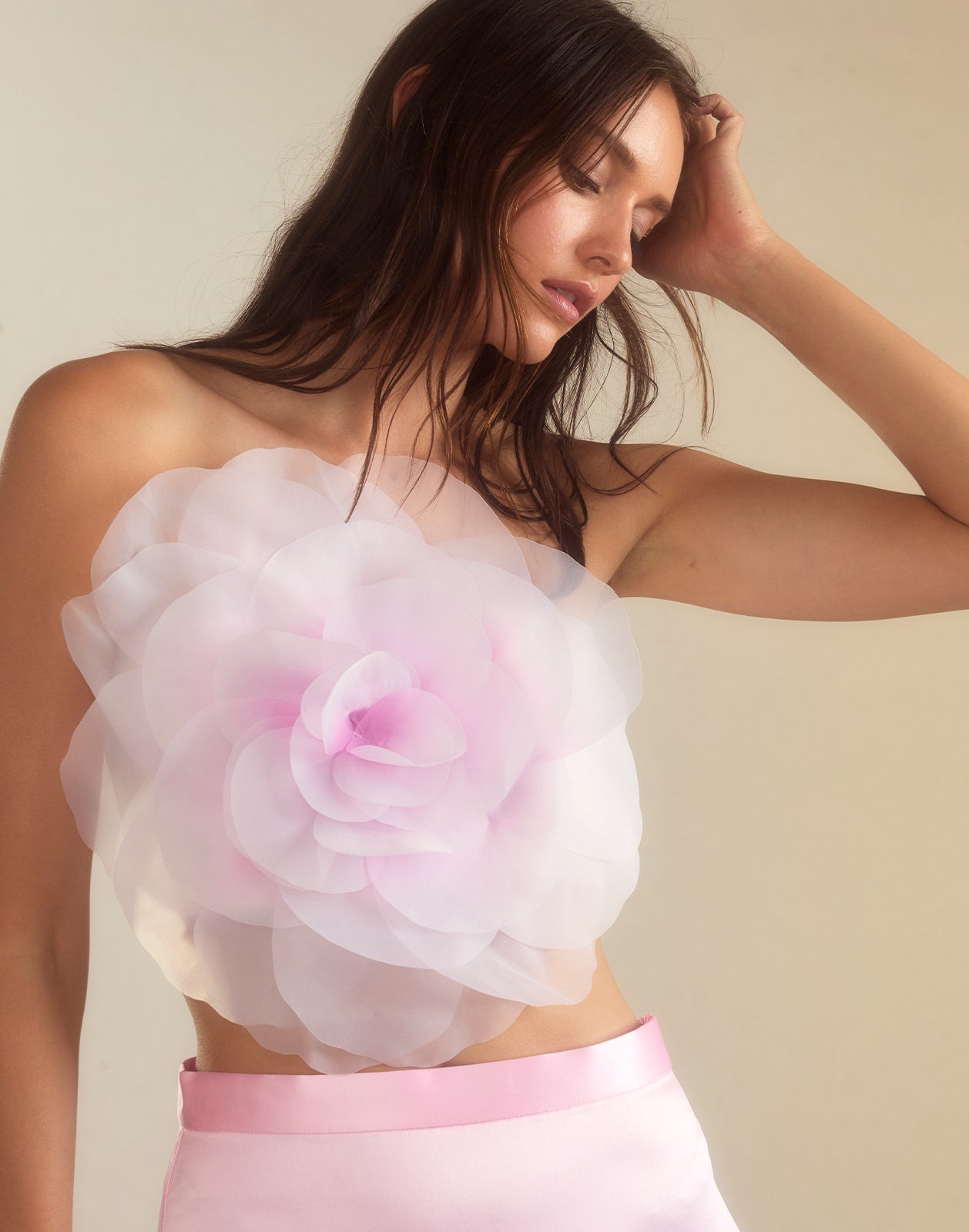 Gradient Organza Flower Bandeau - 2