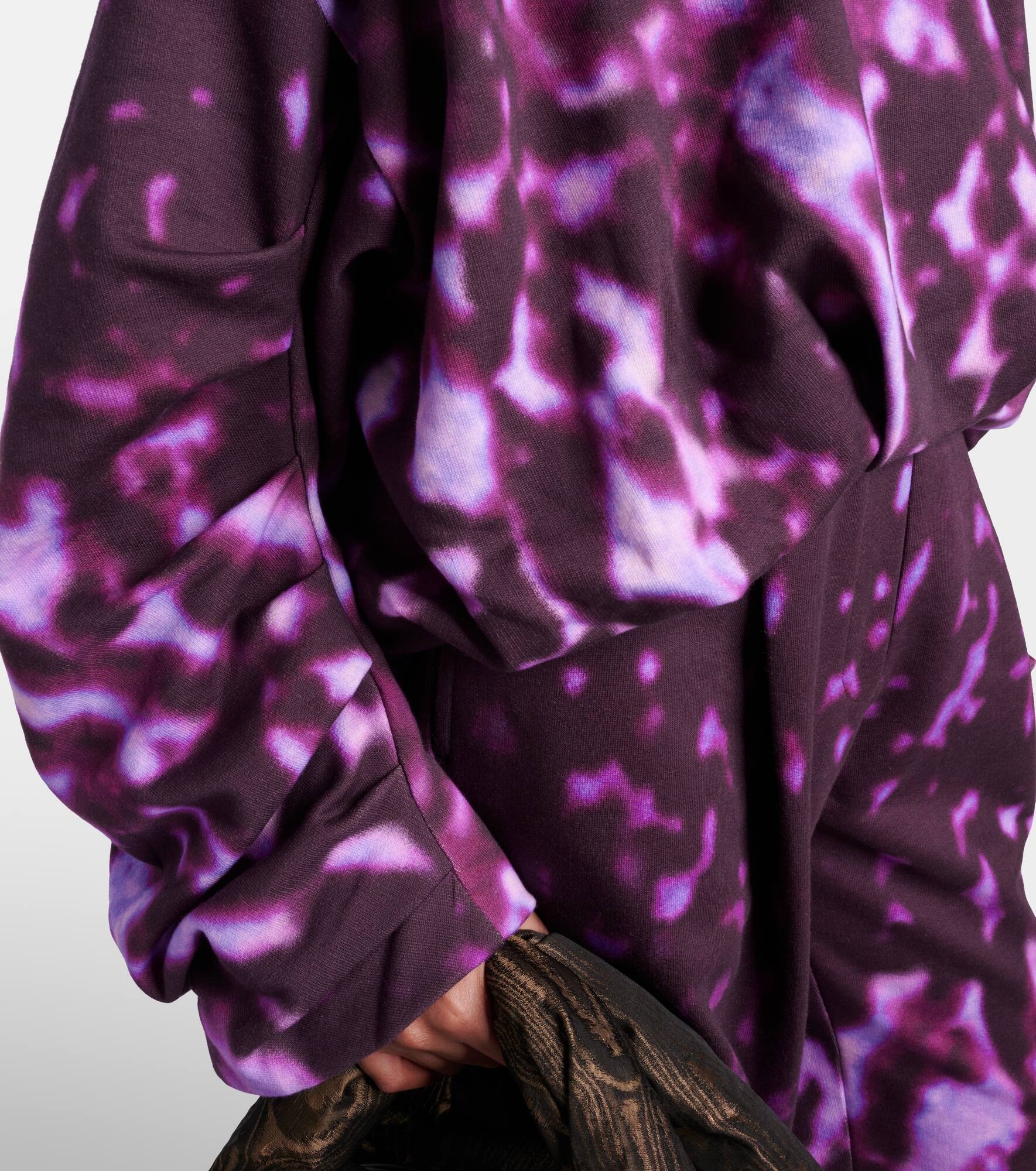 Printed draped cotton sweatshirt - 5