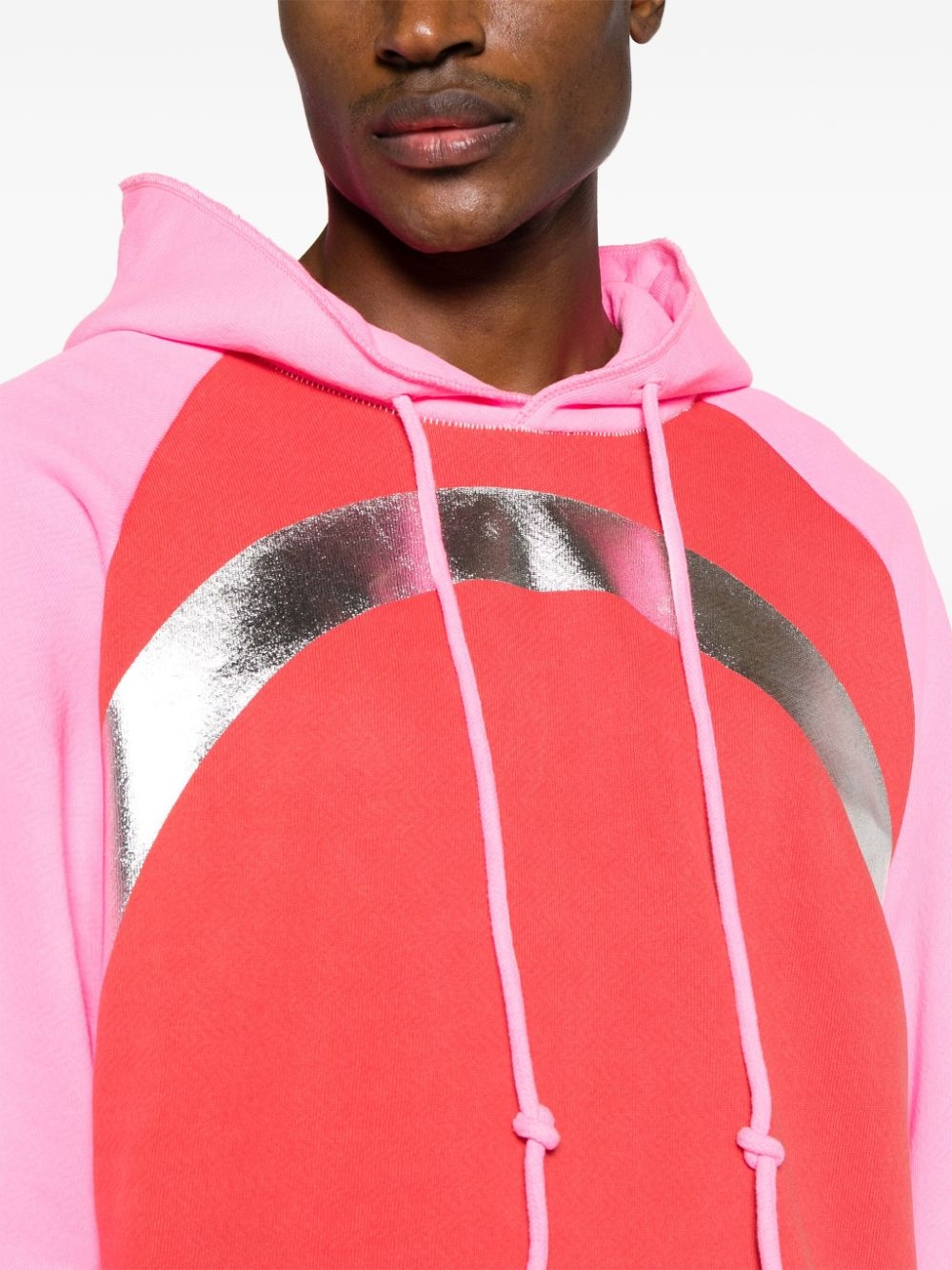colour-block cotton hoodie - 6