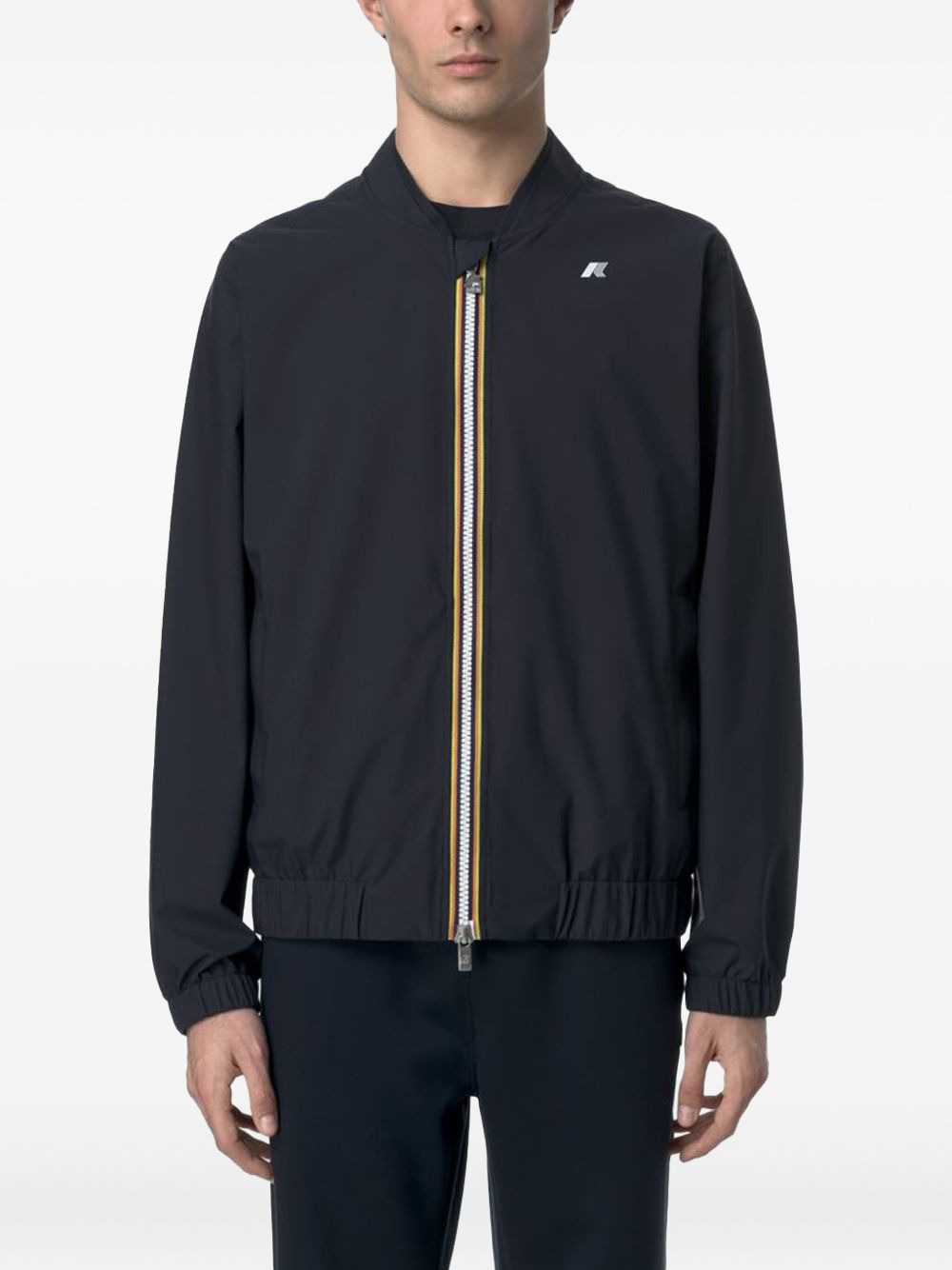 front-zip logo-patch jacket - 2