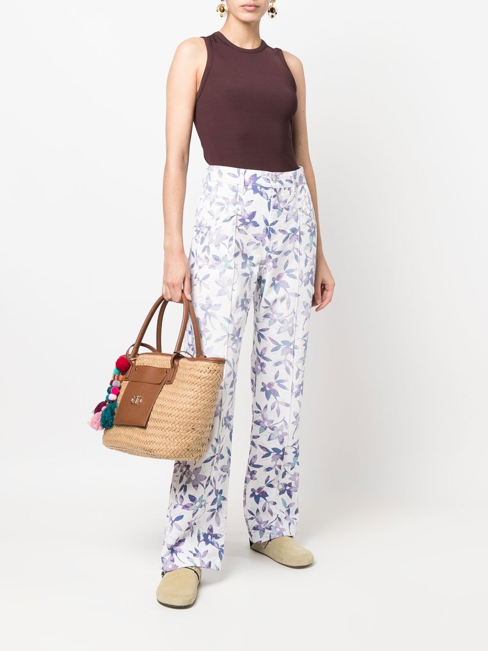 floral-print straight-leg trousers - 2