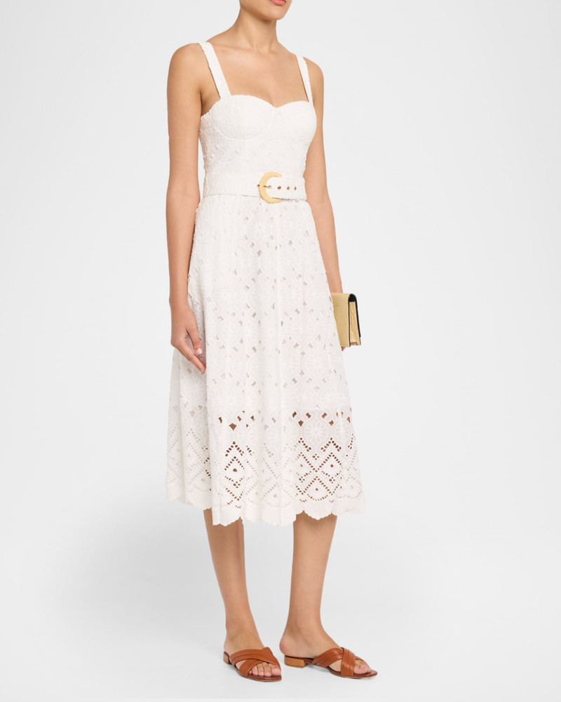 Calypso Embroidered A-Line Midi Dress 4