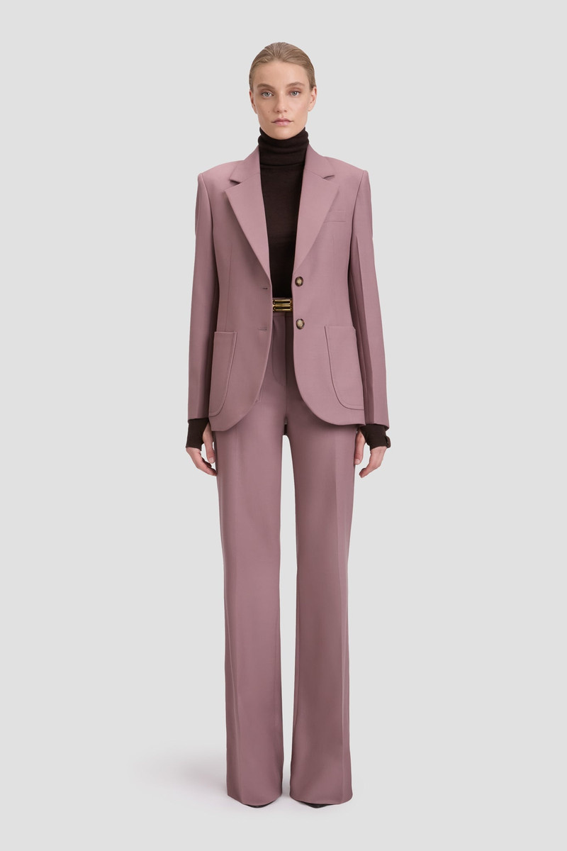 Victoria Beckham Patch Pocket Jacket In Mauve outlook