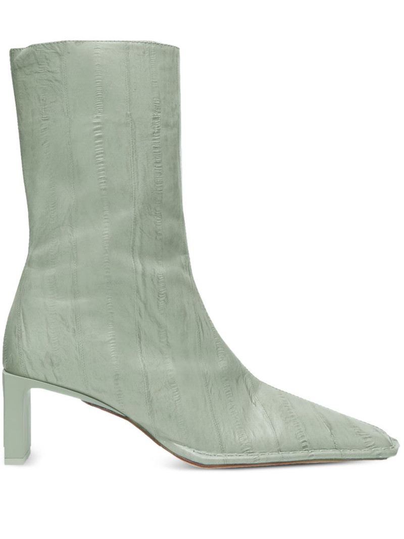 90mm Anitha eel-embossed square-toe boots 1